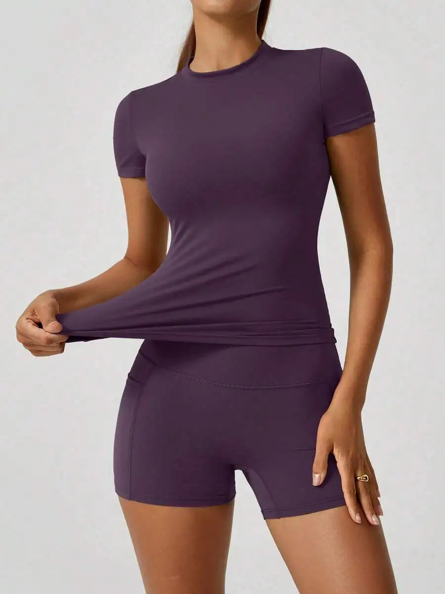 Women's Yoga Set High Waist Tummy Control Shorts For Training