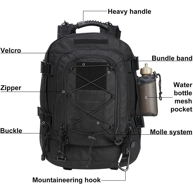 LQARMY Military Tactical Backpack Molle Assault Rucksack Outdoor Gear