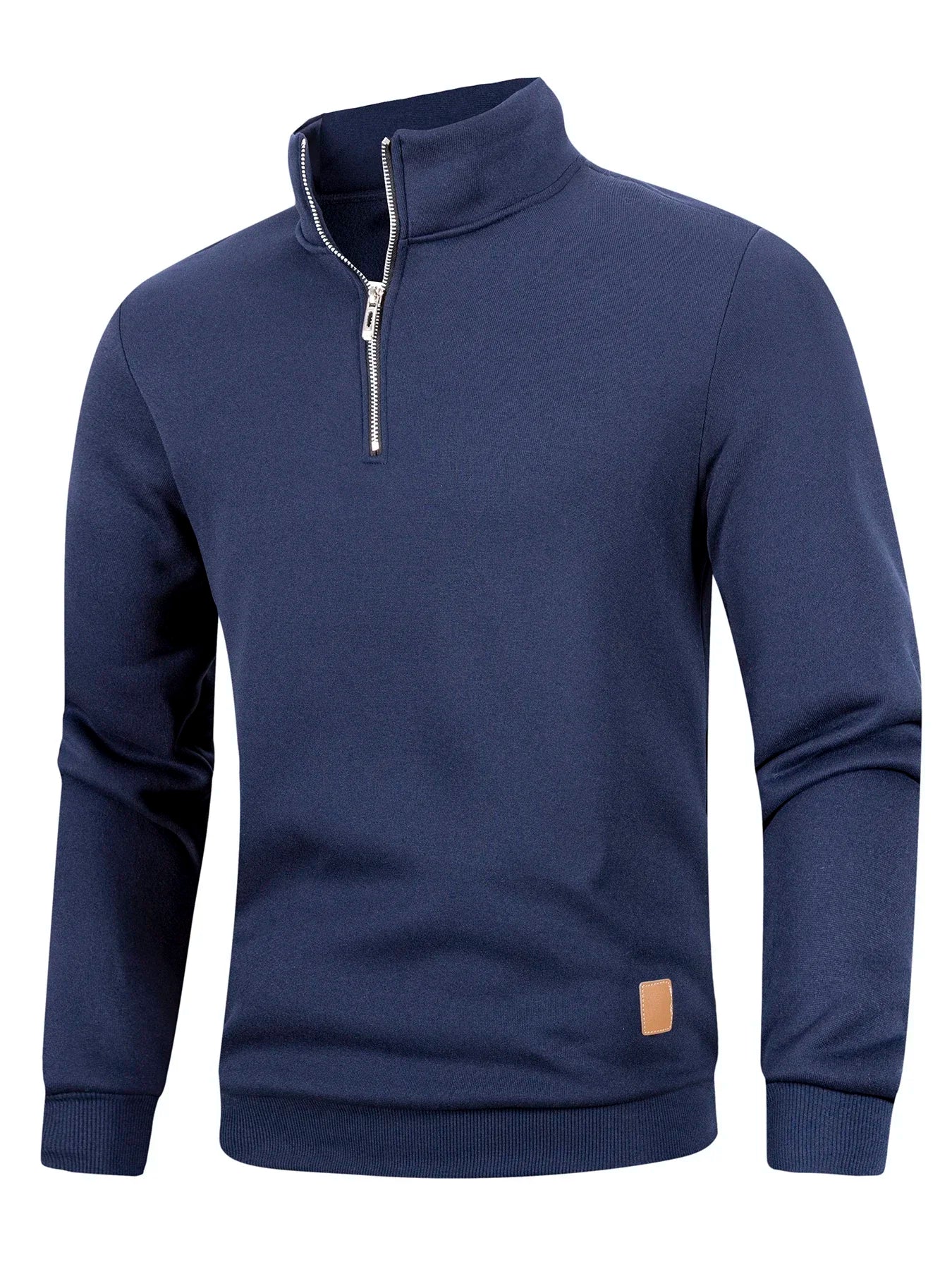 RealXizi Autumn Mens Zipper Pullover Turtleneck Sweater