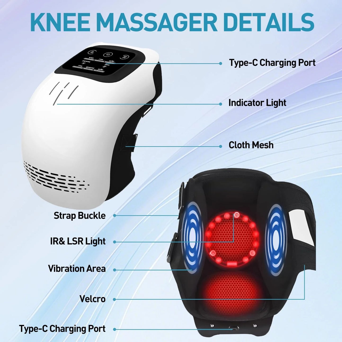 Cordless Joint Massager for Knees Shoulders Elbows with Heat