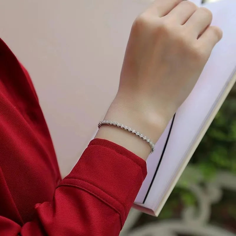 JIUZUAN Moissanite Tennis Bracelet 1.92ct 18K Gold Plated