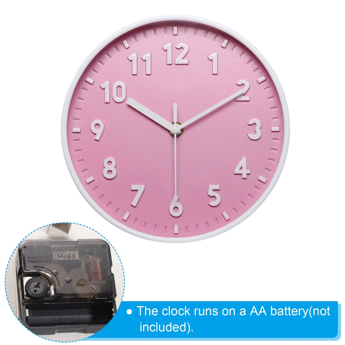 UXCELL Round Wall Clock Quartz Battery Operated Silent Non Ticking