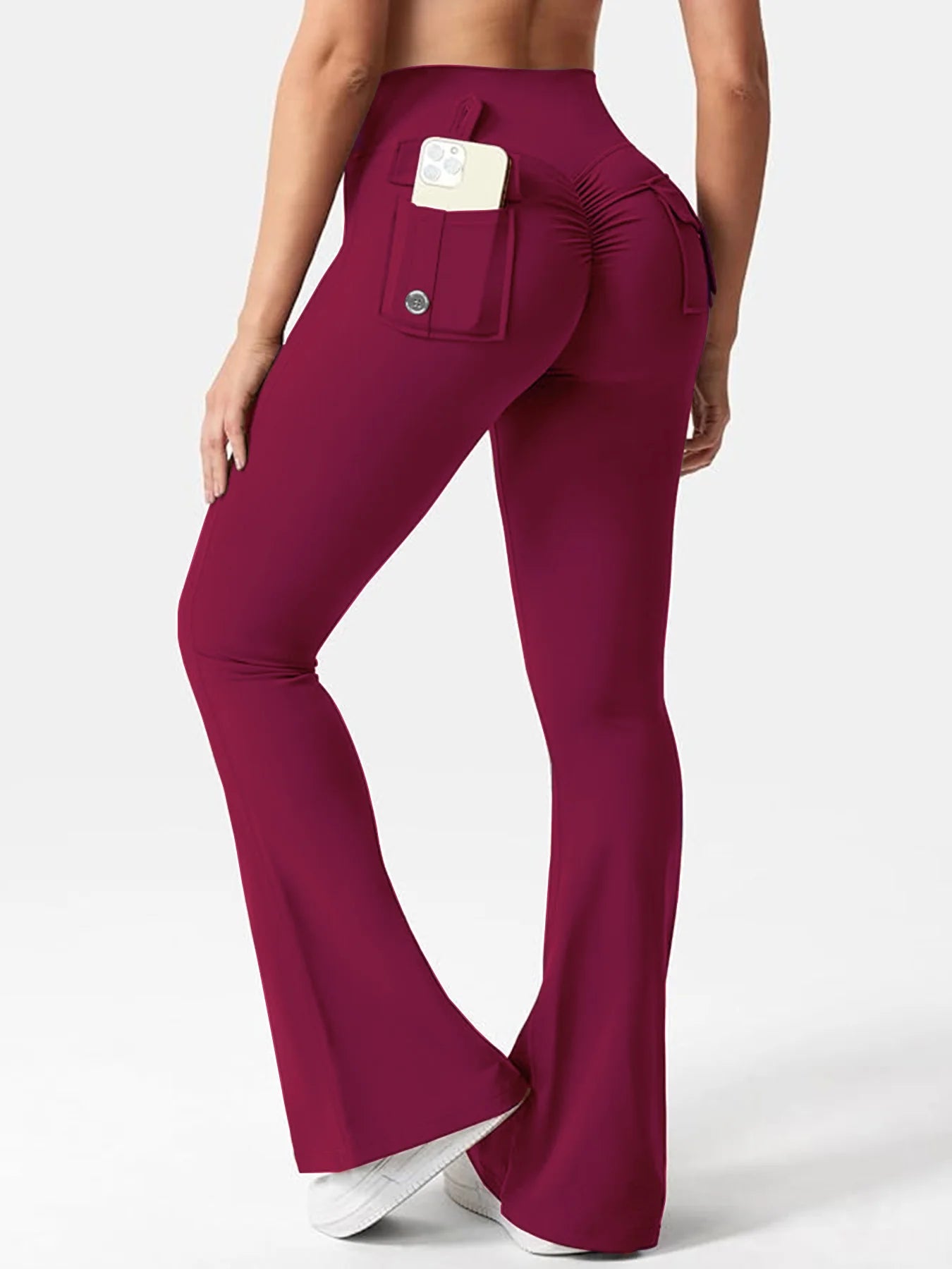 Summer Womens Cargo Pocket Fitness Tights High Waisted Yoga Pants