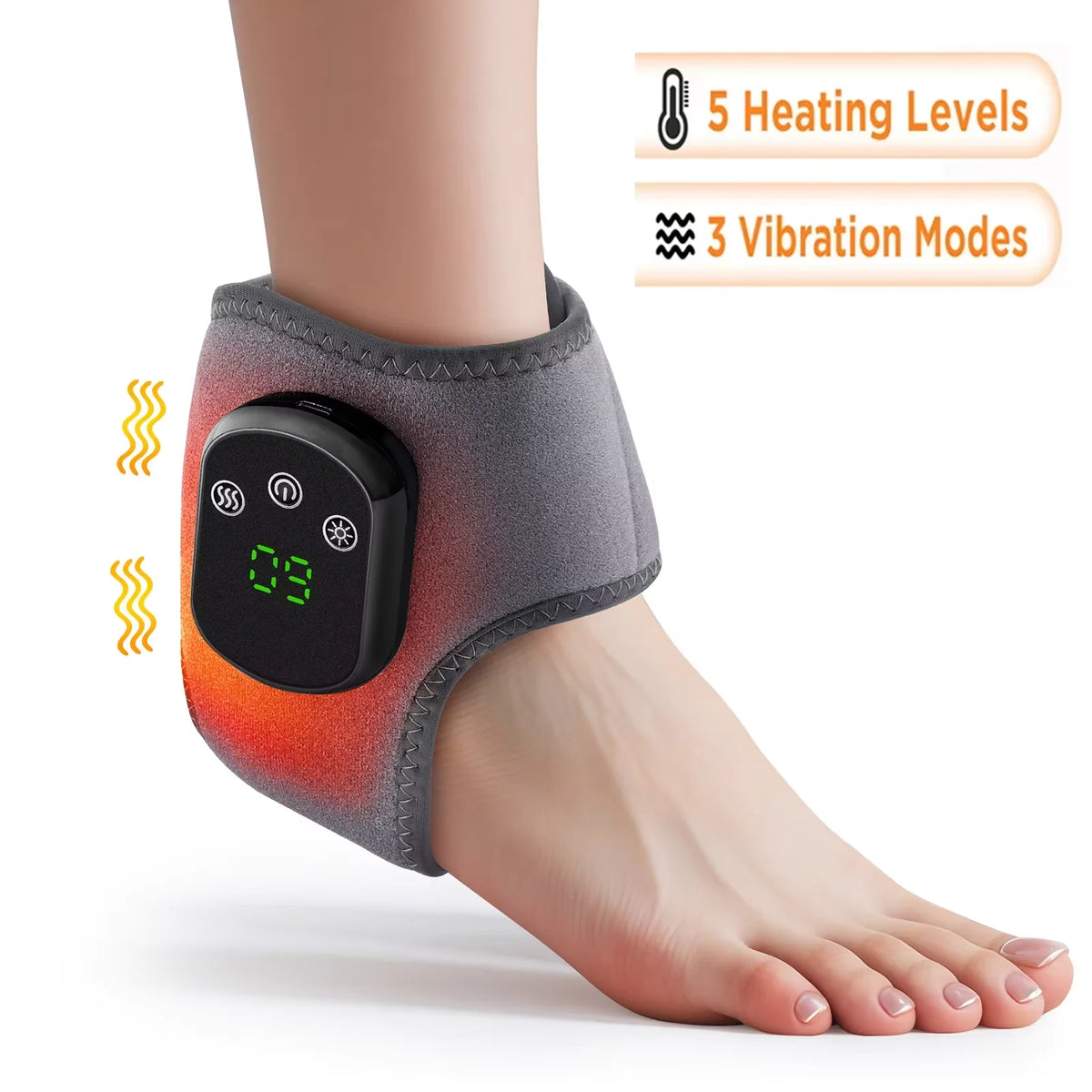 Electric Cordless Heated Ankle Wrist Guard Massager for Right Left Hand/Foot Vibration Massage Wristband Hot Ankle Joint Brace