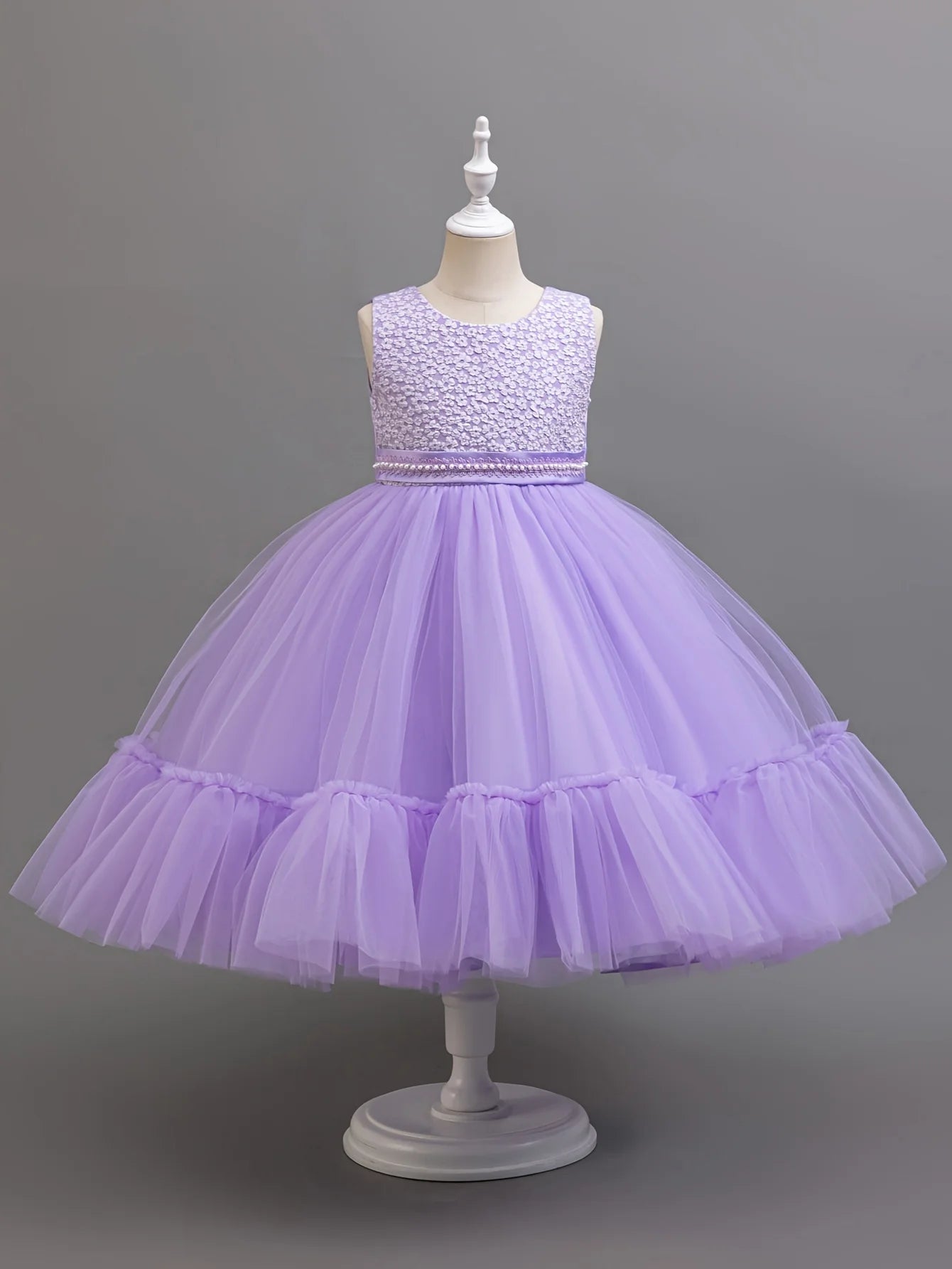 NONECN Girls Dress Set Floral Lace Coat Outfit for Princess