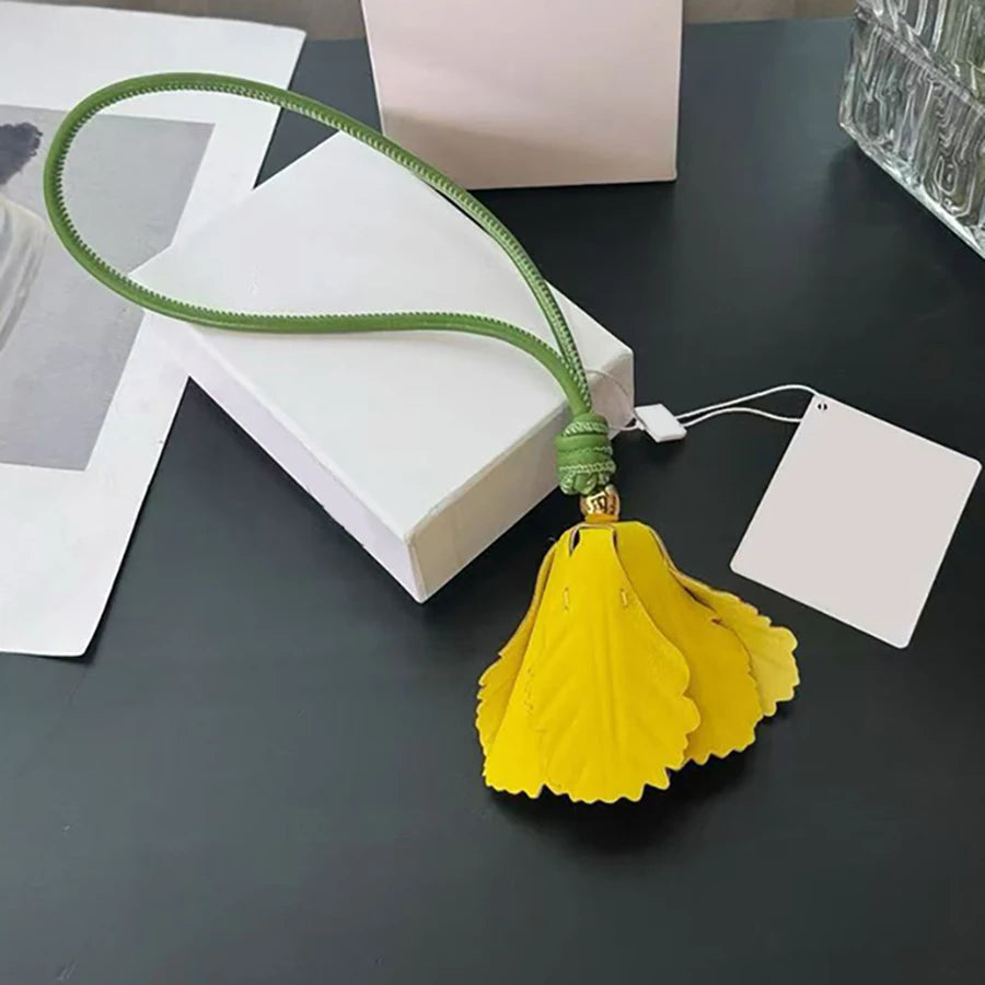 New Weaving Mushroom Ornaments Leather Bag Charm Keychain Bags Pendant Decoration High Luxury Girl Gift Bag Accessories
