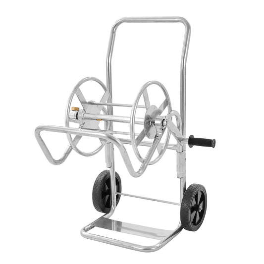 SucceBuy Hose Reel Cart Garden Water Hose Carts Mobile Tools with Wheels Heavy Duty Powder-coated Steel Outdoor Planting for Gar
