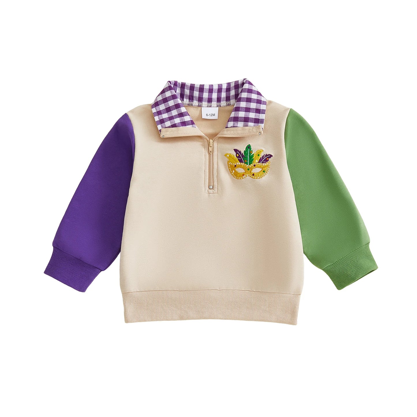 Adorable Infant Mardi Gras Shirt With Crew Neck