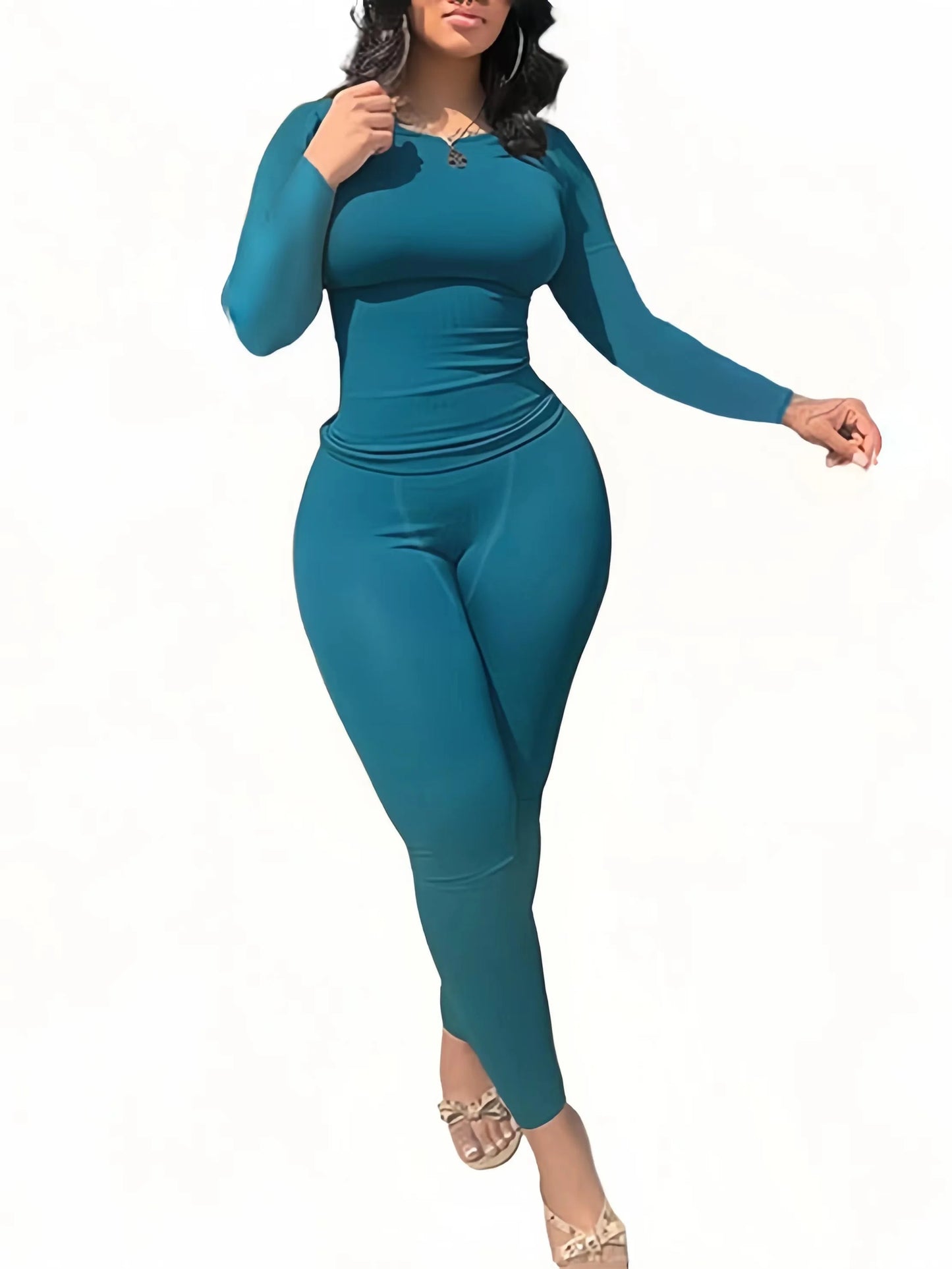 Women Two Piece Exercise Set Breathable Quick Dry Activewear Polyester