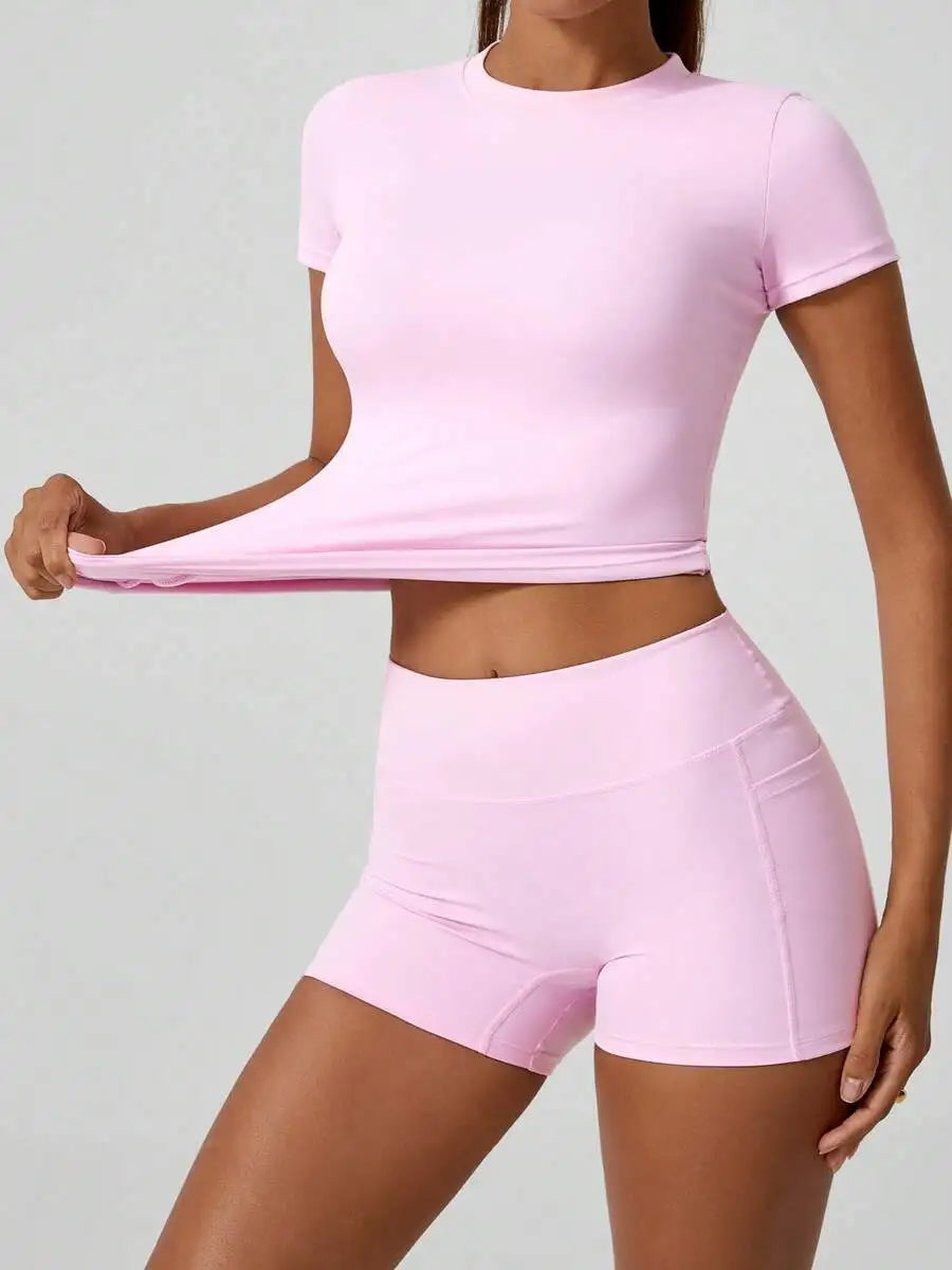 Women's Yoga Set High Waist Tummy Control Shorts For Training