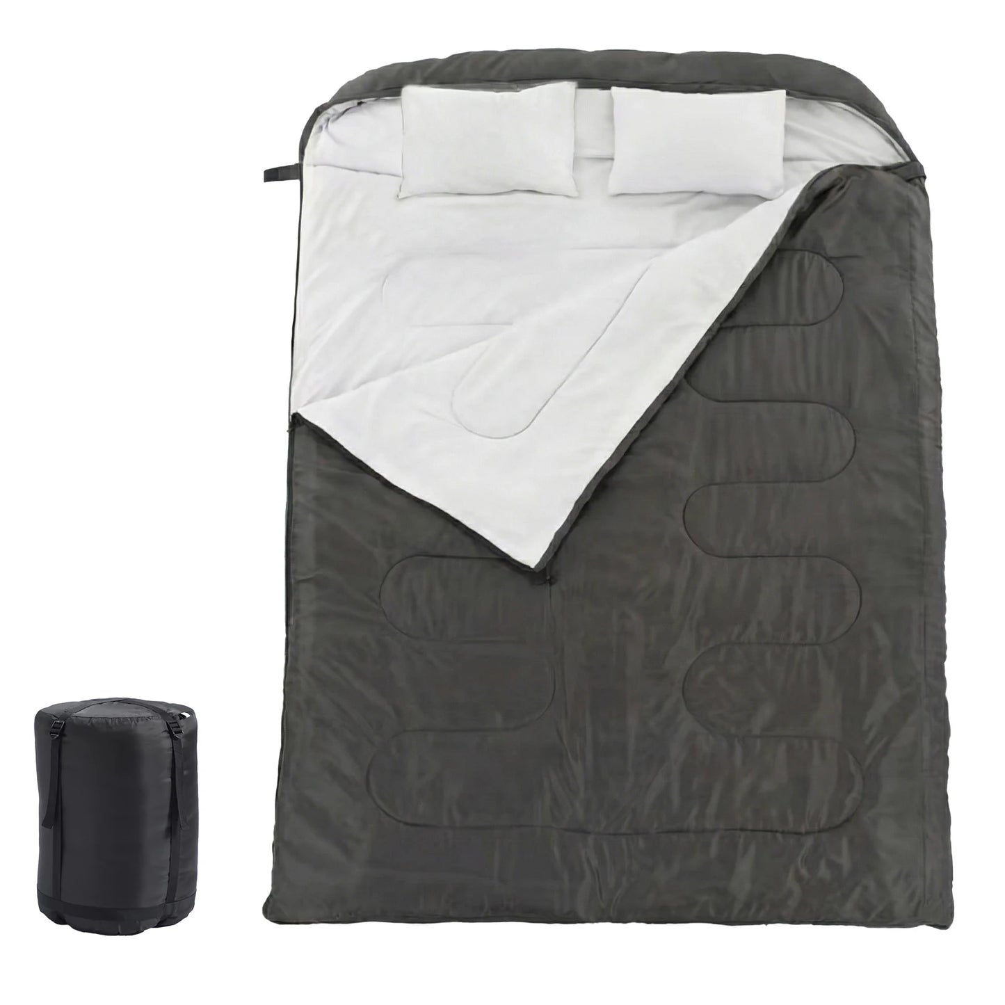 JHK Double Sleeping Bag With Pillow Lightweight 3 Season