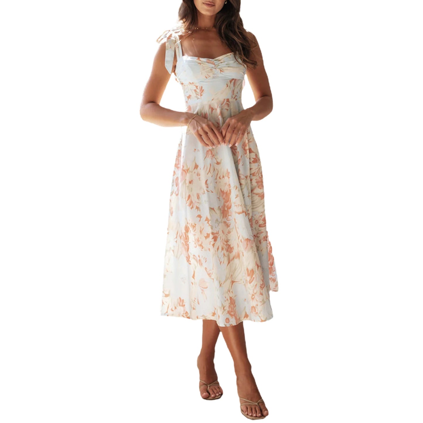 Hirigin Women Sling Dress Sleeveless Floral Print Cocktail Party