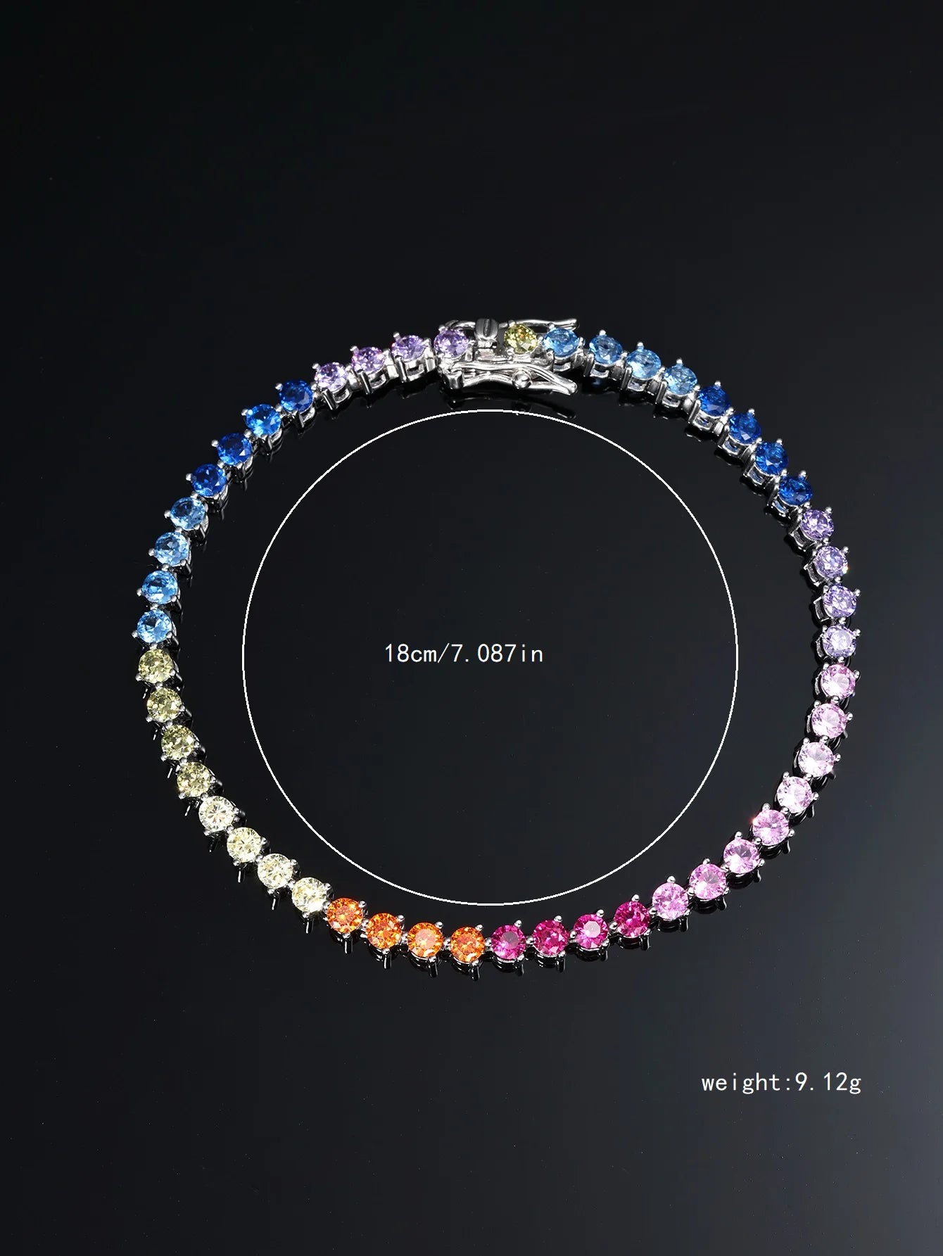 S925 Silver Dopamine Tennis Bracelet 18K Gold Plated Jewelry