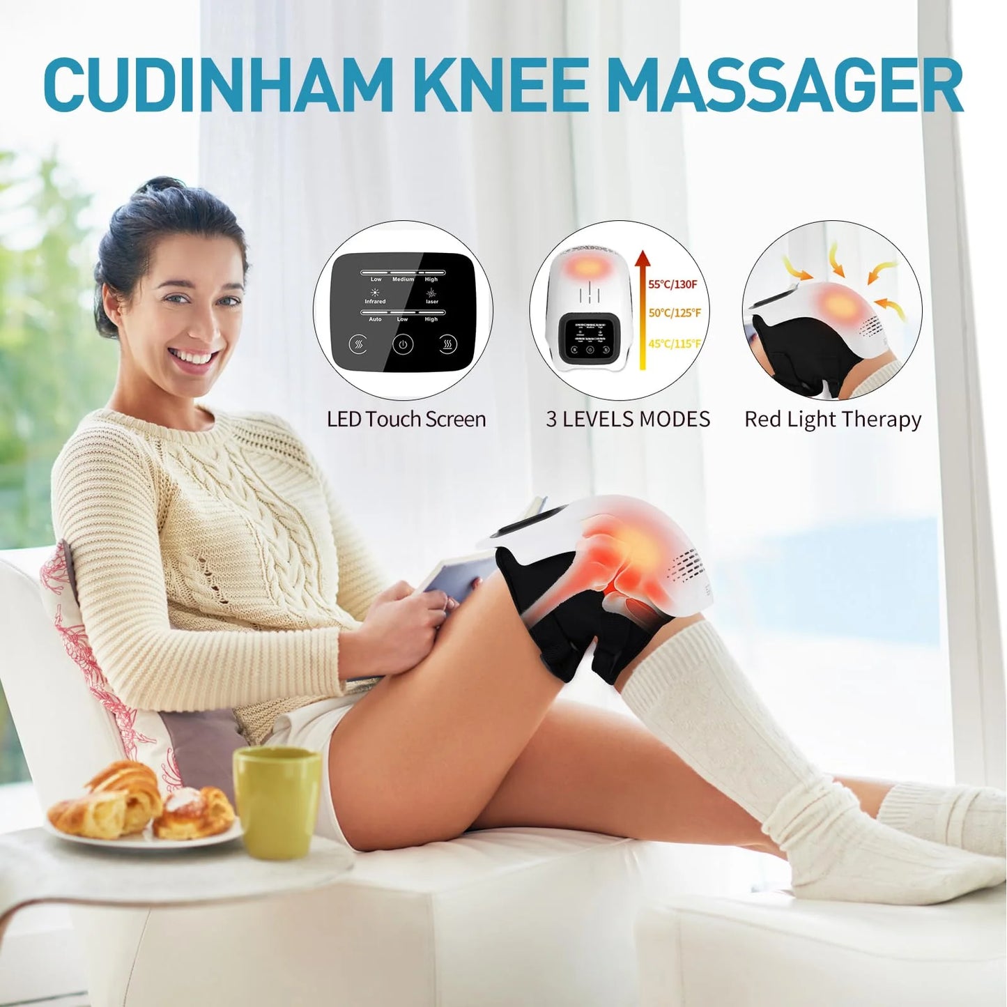 Cordless Joint Massager for Knees Shoulders Elbows with Heat