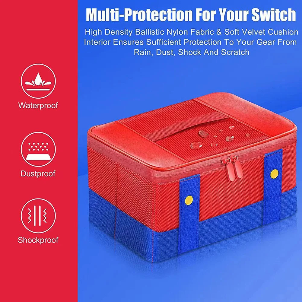 Large Carrying Protective Case Shockproof Portable Travel Storage Bag Waterproof for Nintendo Switch/OLED Console Pro Controller