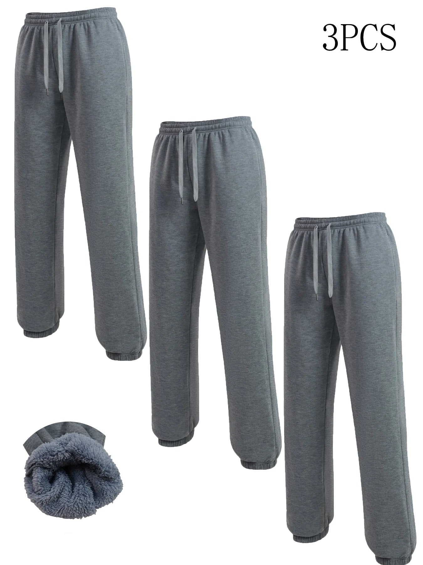 NONECN Wool Warm Pants With Lamb Fleece Lining For Men