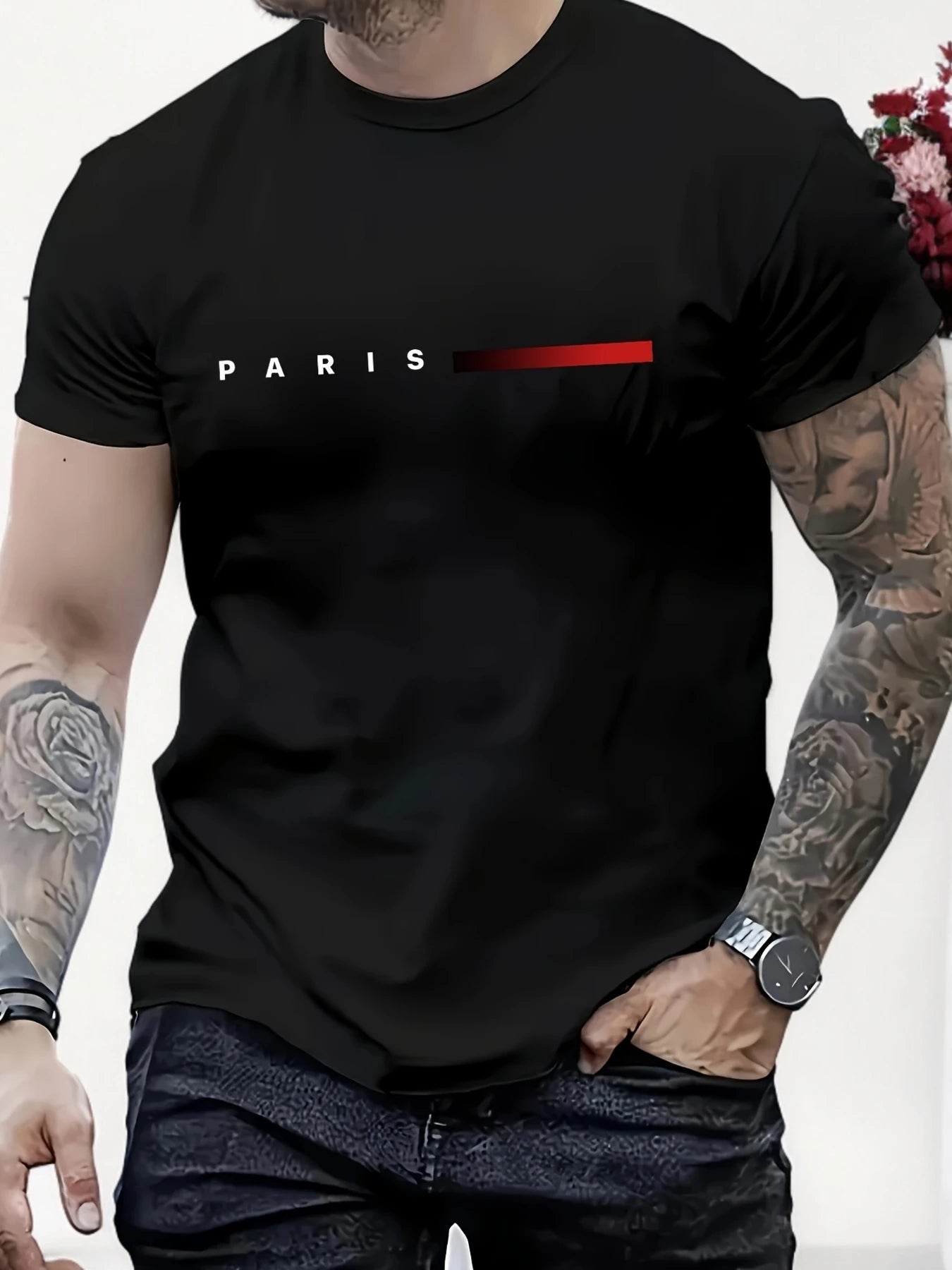 Men's One Hundred Percent Cotton Oversize Crewneck T Shirt Breathable