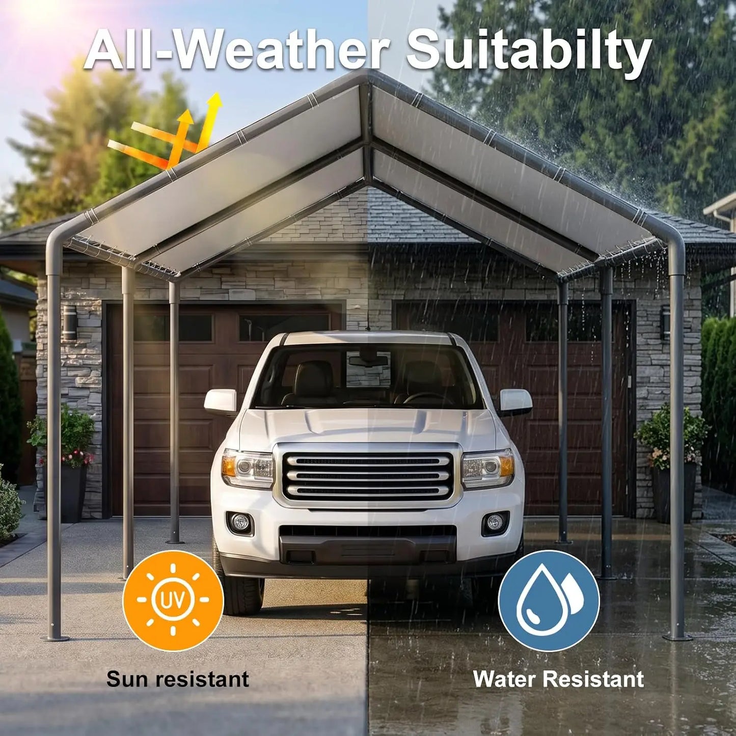 Heavy Duty Galvanized Carport Canopy Shelter For Outdoor Use