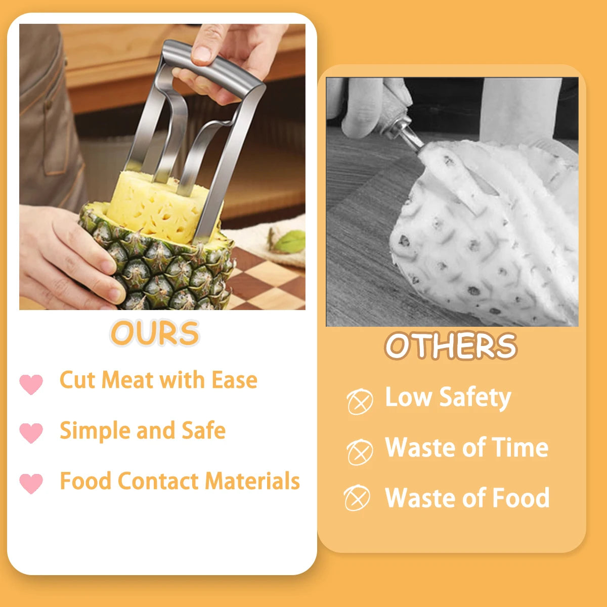 Pineapple Corer Slicer Stainless Steel Fruit Tool For Home Kitchen