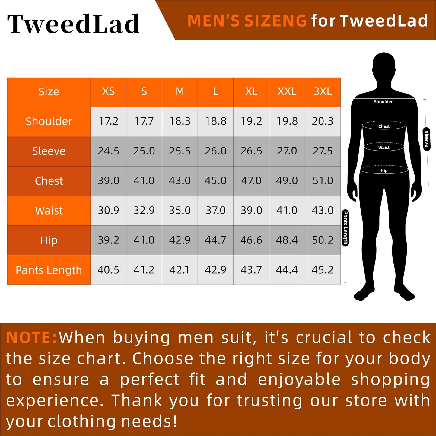 TweedLad Mens Business Suit Set For Groomsmen Regular Fit Lapel