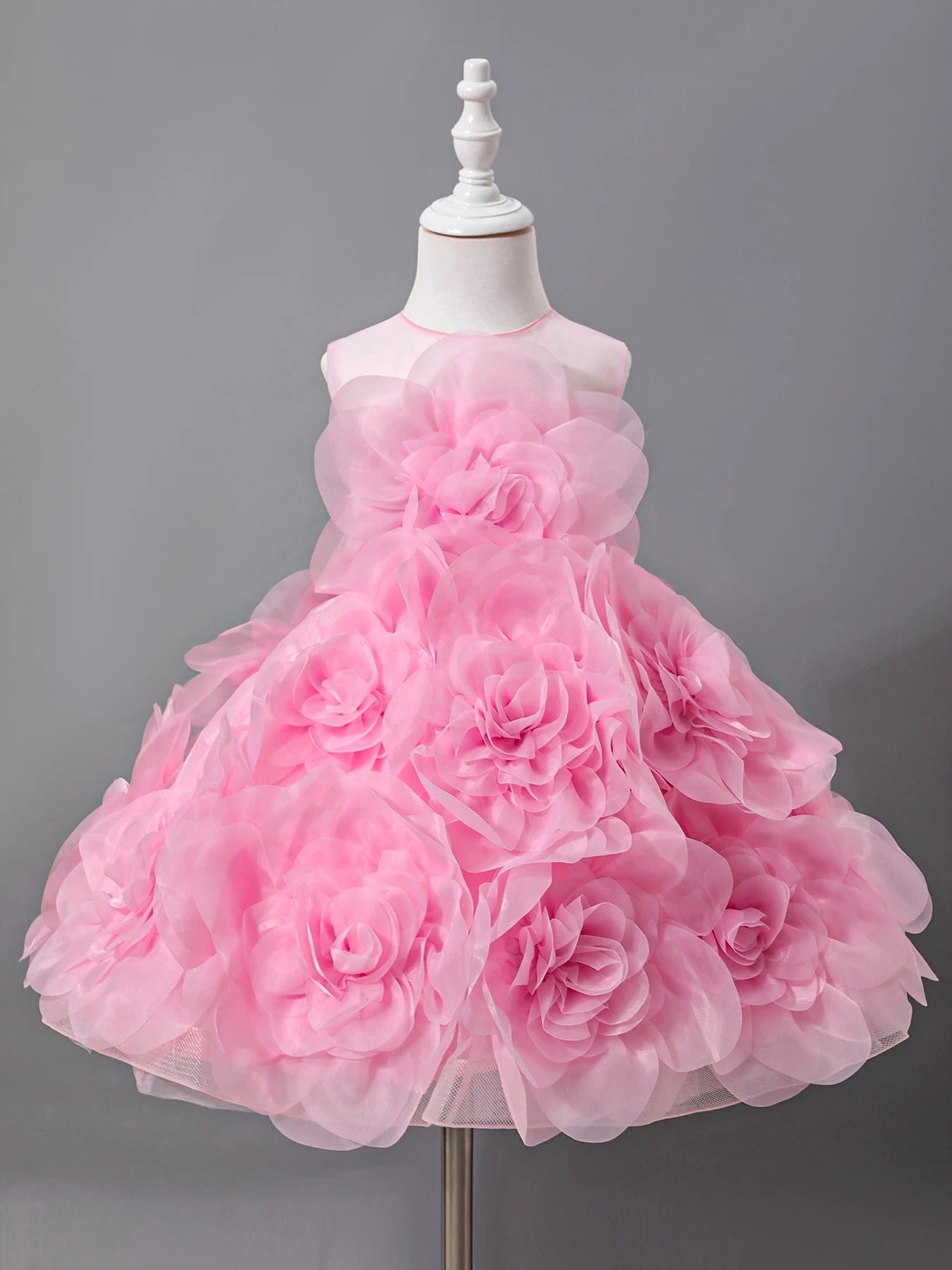 Girls Princess Dress Luxury Elegant Lilac Sleeveless Party Evening Dresses Kids Wedding Birthday Ball Gown For Girl Children