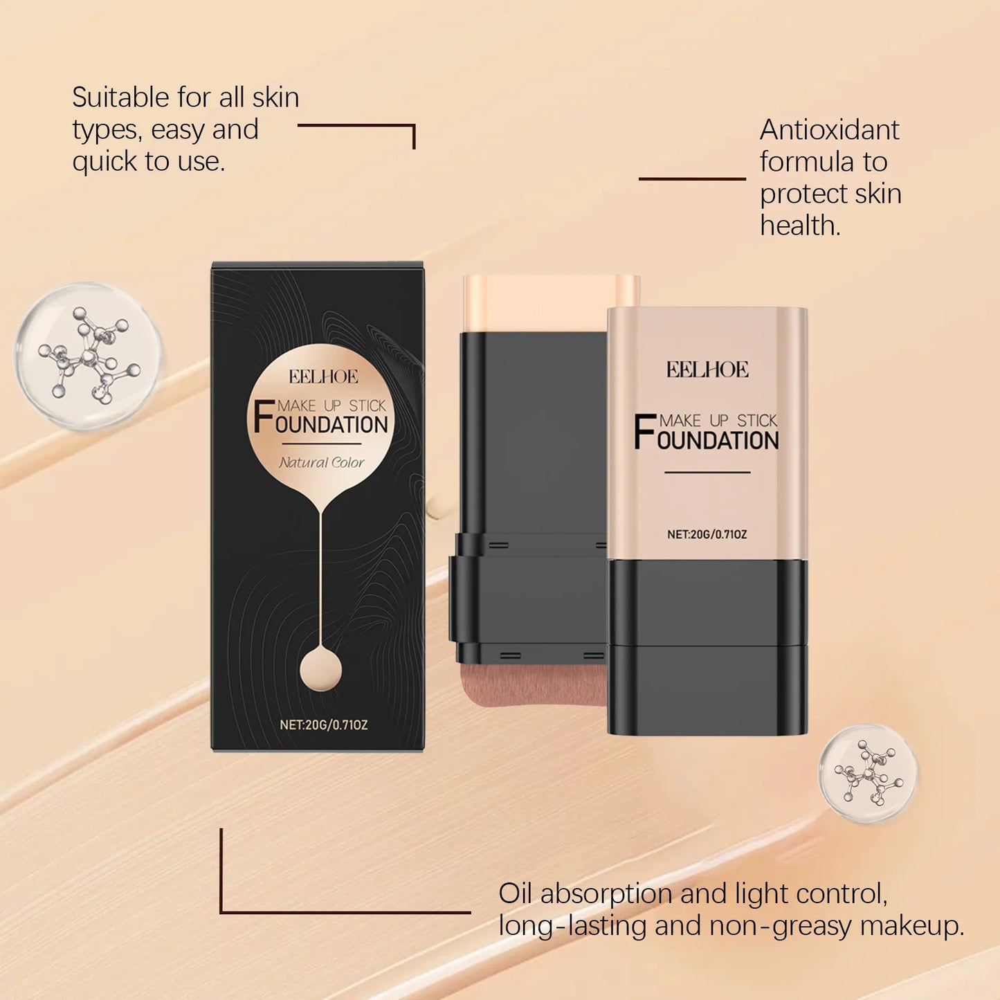 Eelhoe Eraser Foundation Stick Full Coverage Skin Tint Concealer