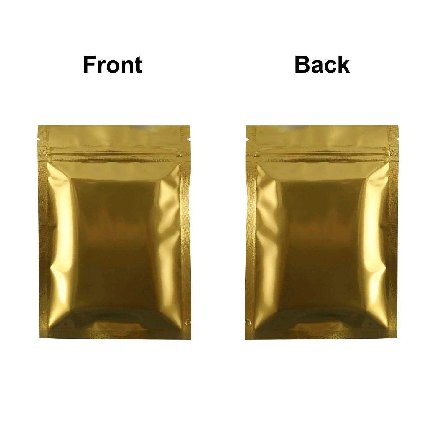 VoluPack Flat Glossy Aluminum Foil Ziplock Mylar Pouches