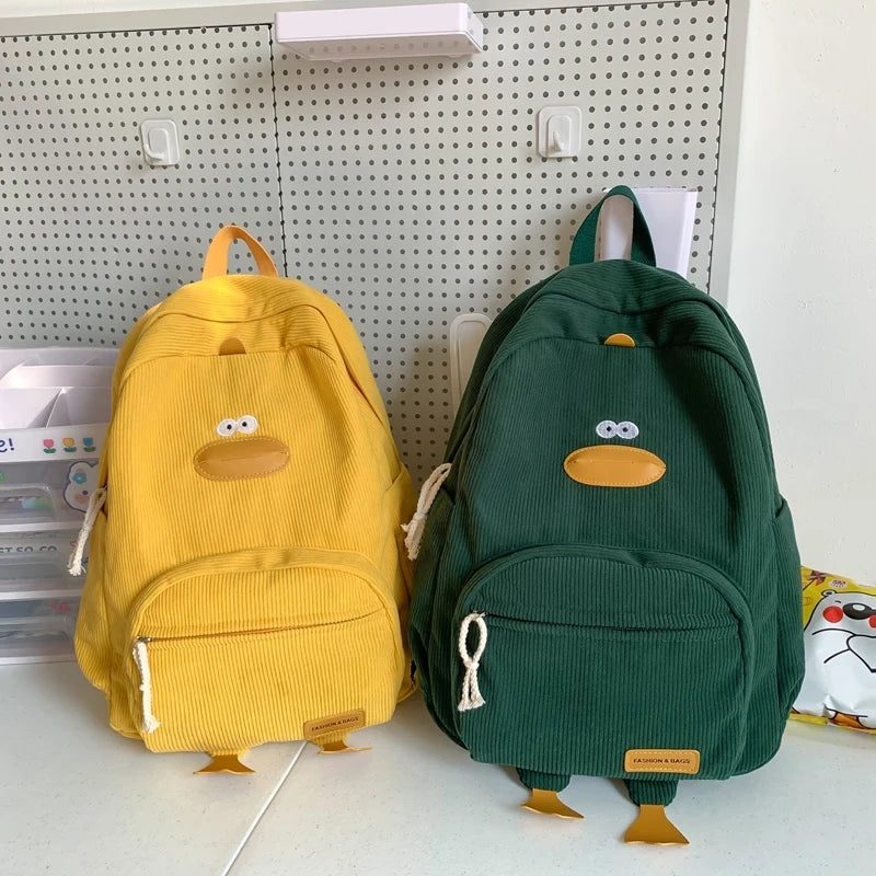 Cartoon Duck Backpack Kawaii Travel Bag Korean Edition For Women And Girls