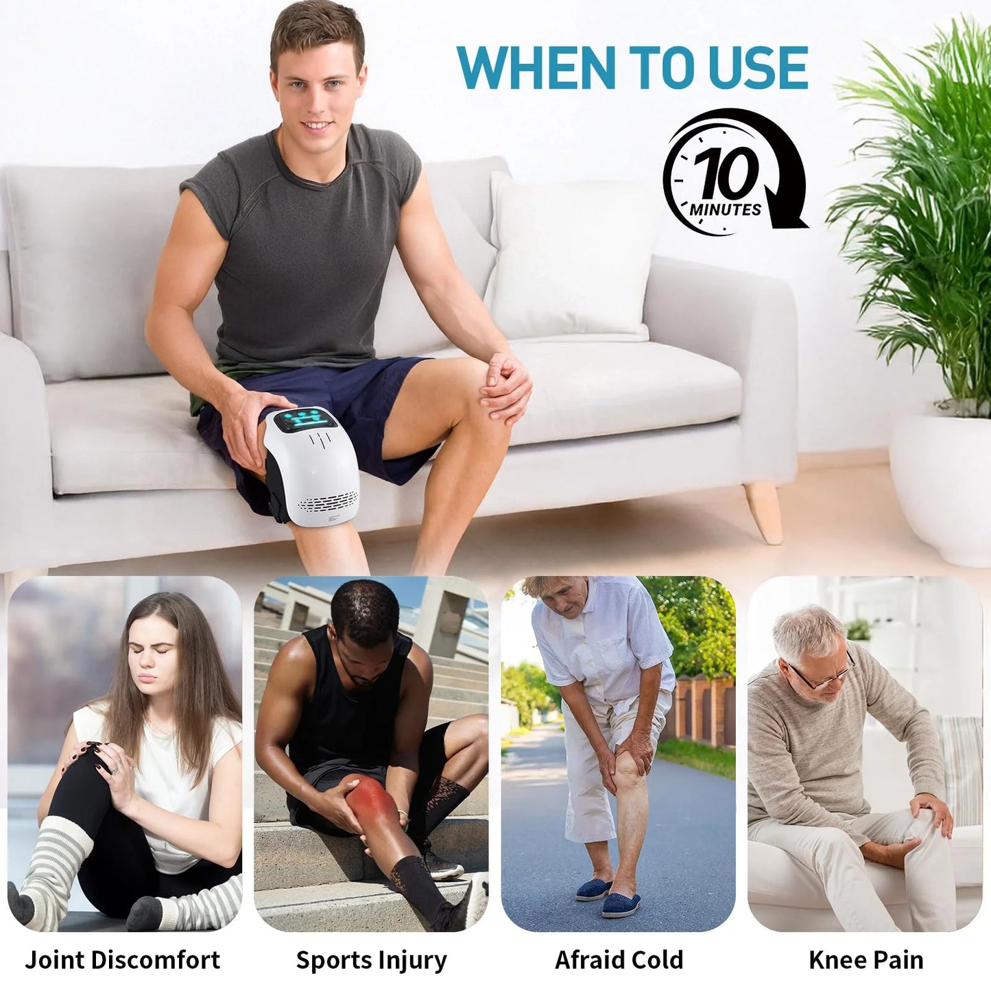 Cordless Joint Massager for Knees Shoulders Elbows with Heat