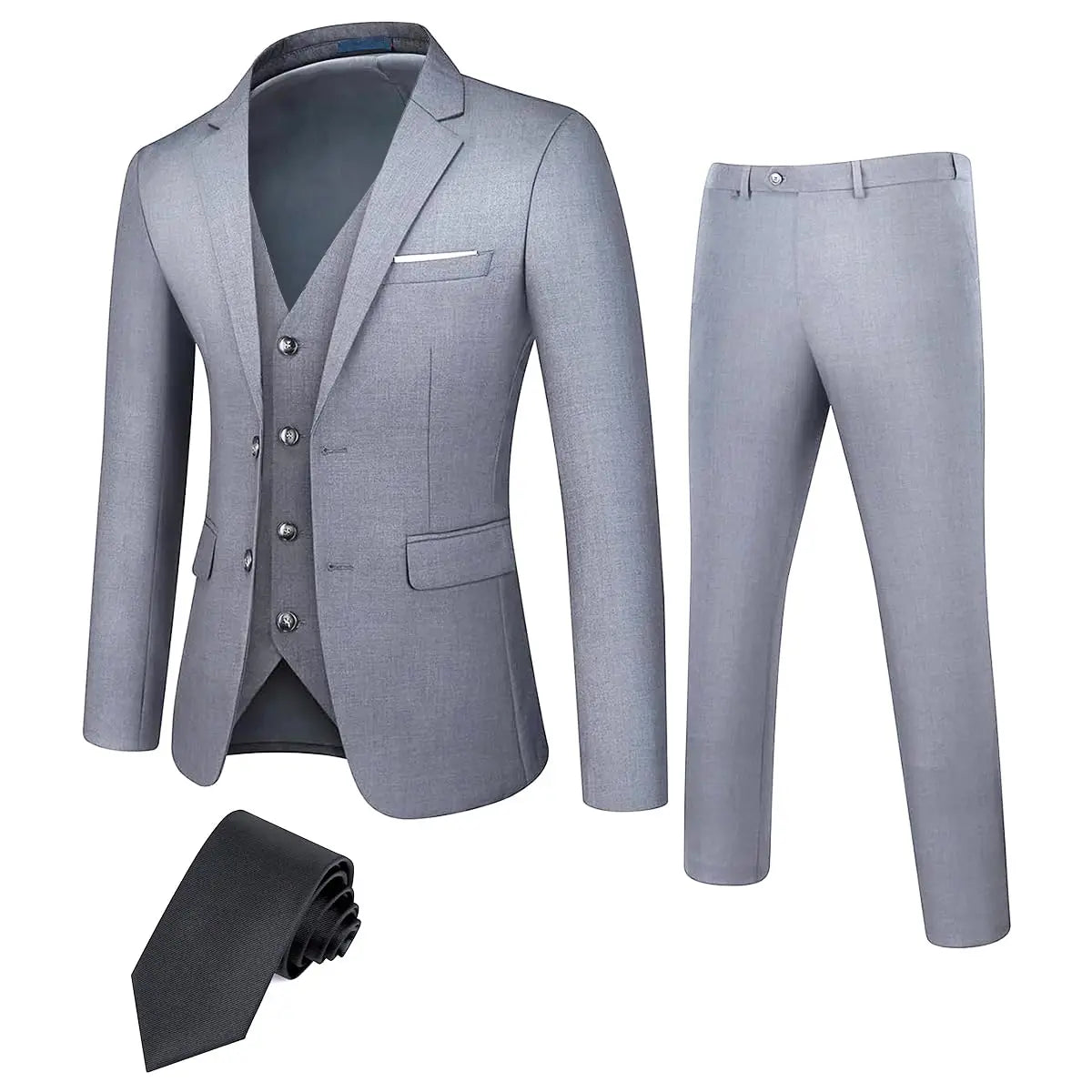 TweedLad Mens Business Suit Set For Groomsmen Regular Fit Lapel