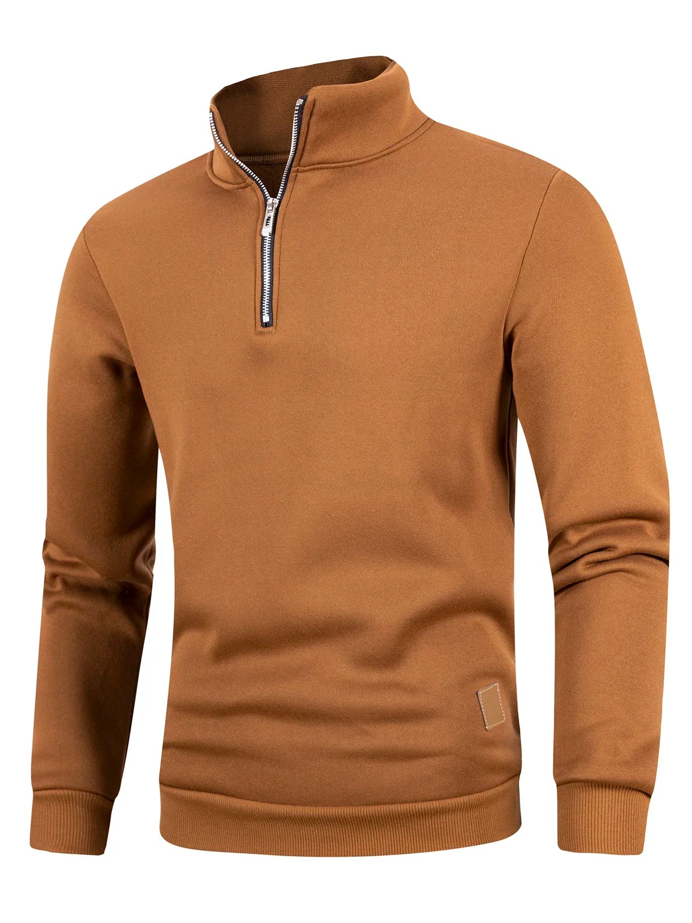 RealXizi Autumn Mens Zipper Pullover Turtleneck Sweater