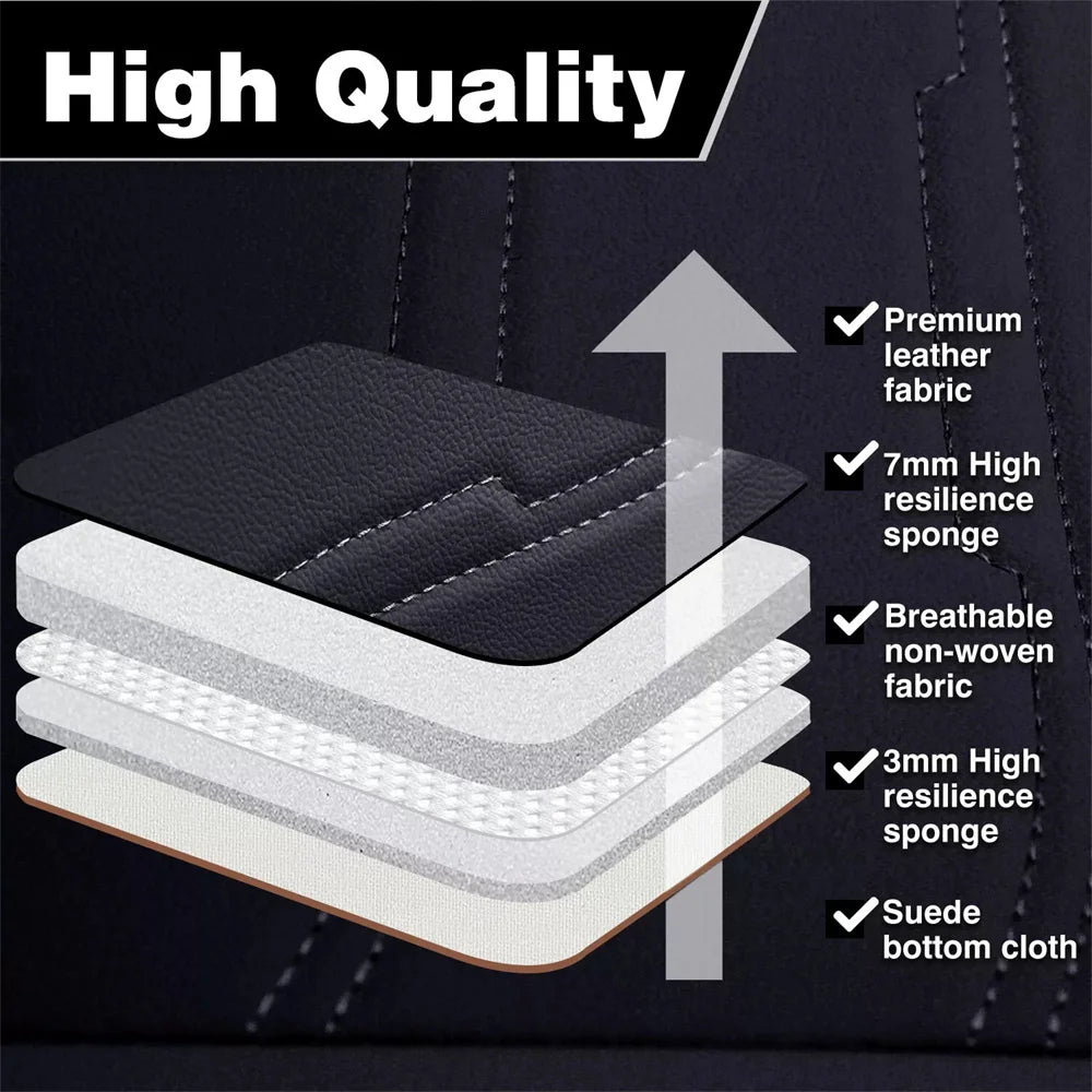 2PCS Auto Set Car Seat Covers PU Leather Signle Front Split Protector Four Season Universal Fit Most Car SUV Car Accessories