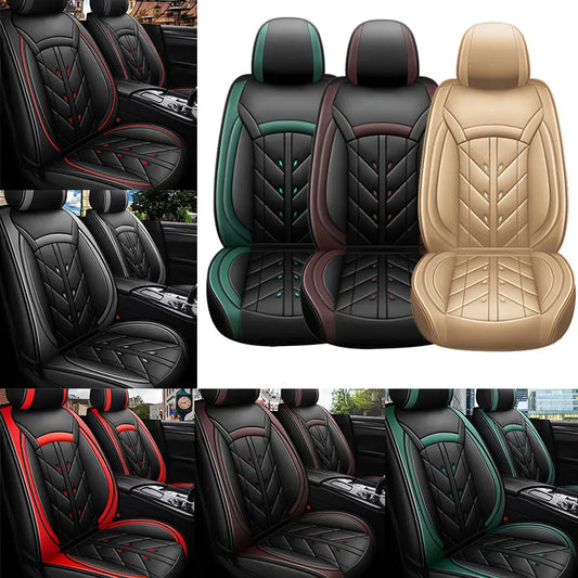 NONECN Universal Car Seat Cover Set Waterproof PU Leather
