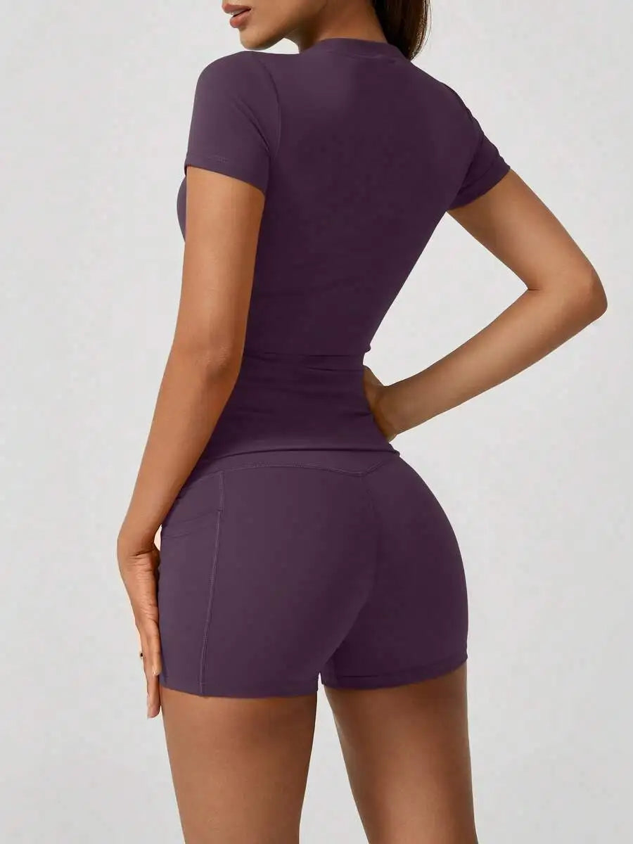 Women's Yoga Set High Waist Tummy Control Shorts For Training