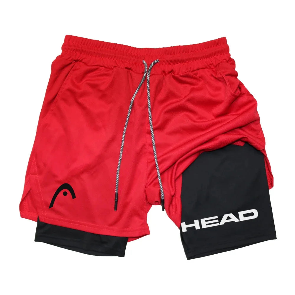 Mens Quick Dry Double Layer Running Shorts For Gym Training