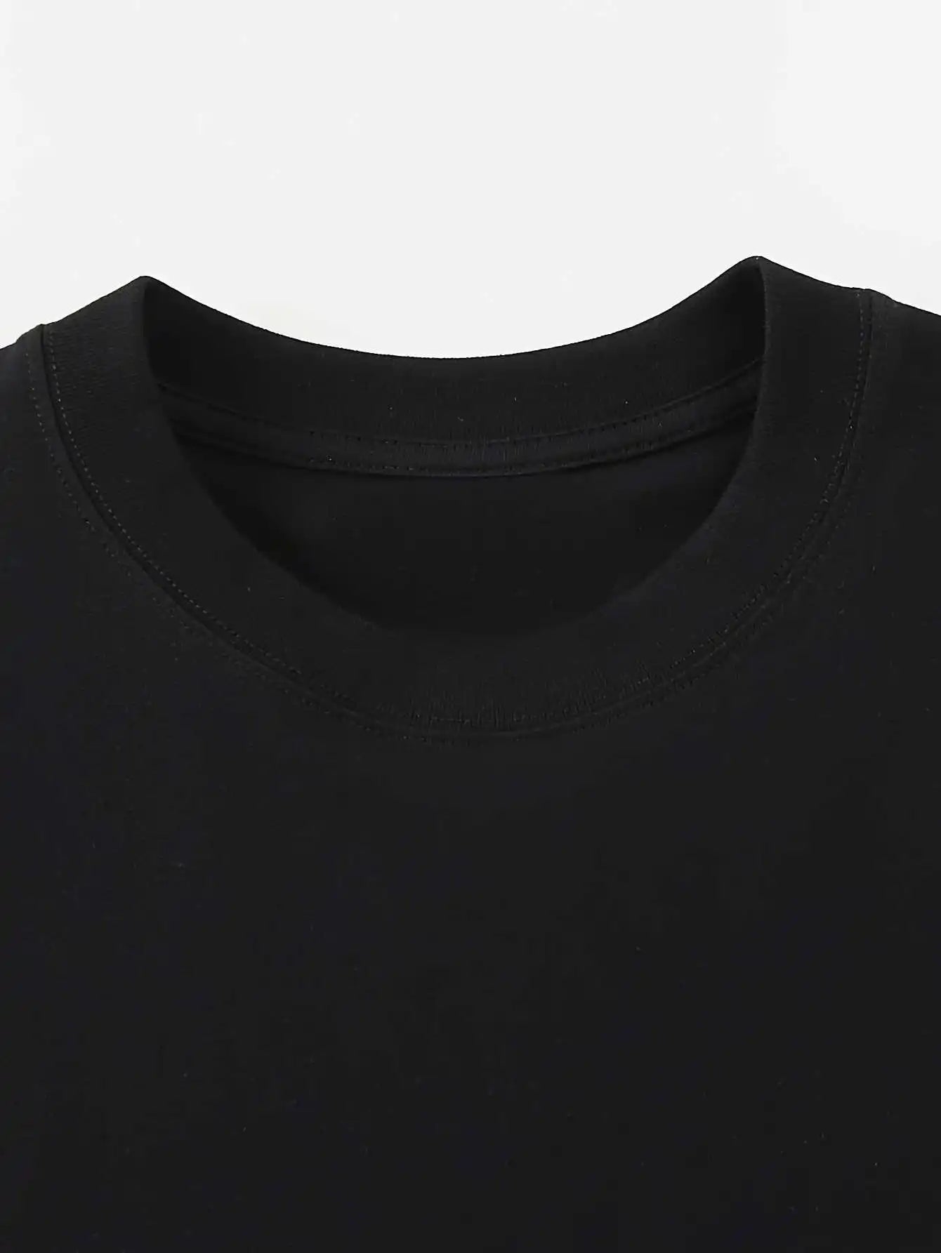 Men's One Hundred Percent Cotton Oversize Crewneck T Shirt Breathable