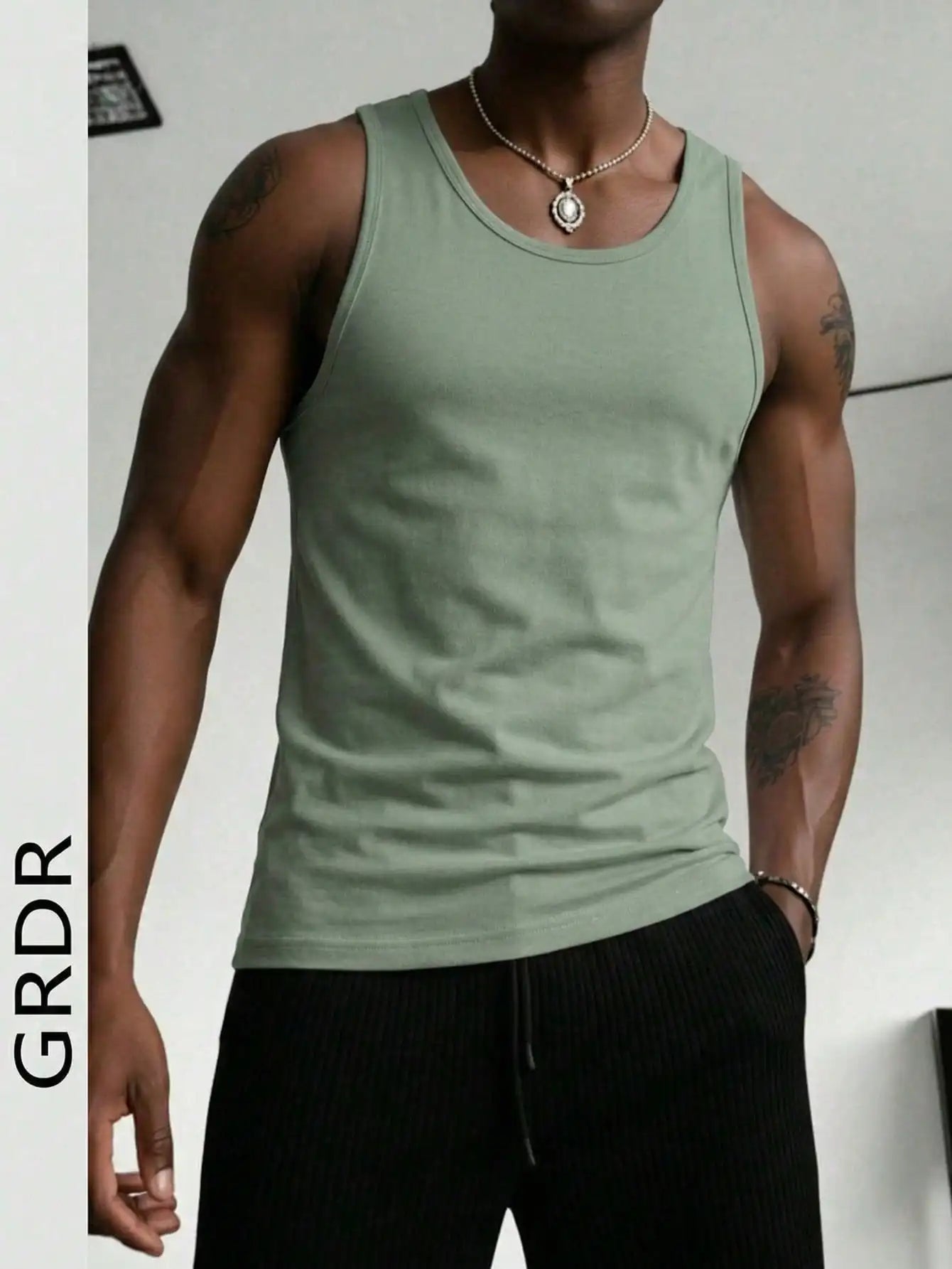 Men's Tank Top U-Neck Sleeveless Slim Fit For Gym Workouts