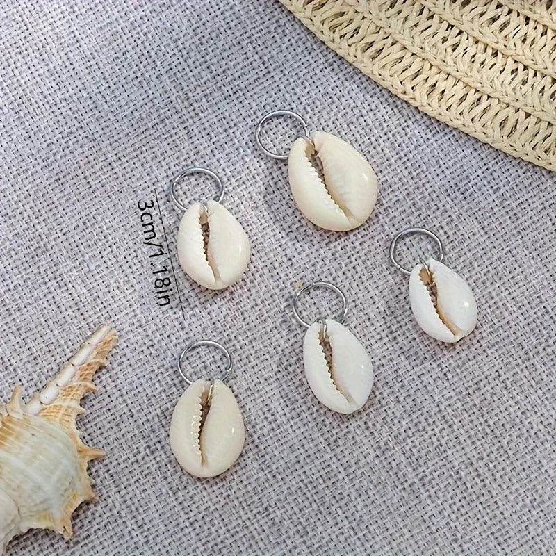 Sea Shell Braided Hair Rings Dreadlock Clips For Stylish Locs Hair Accessories
