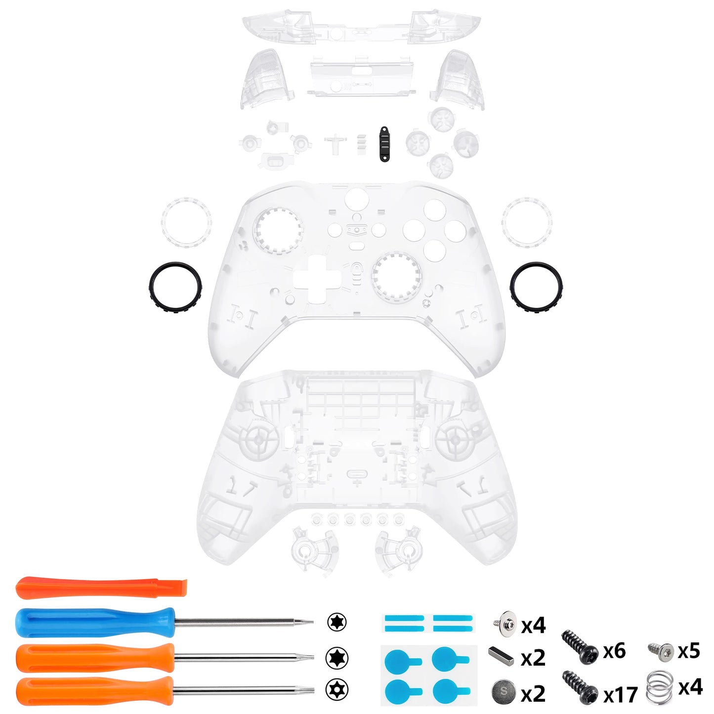 eXtremeRate Clear Shell With Buttons For Xbox Elite Series 2