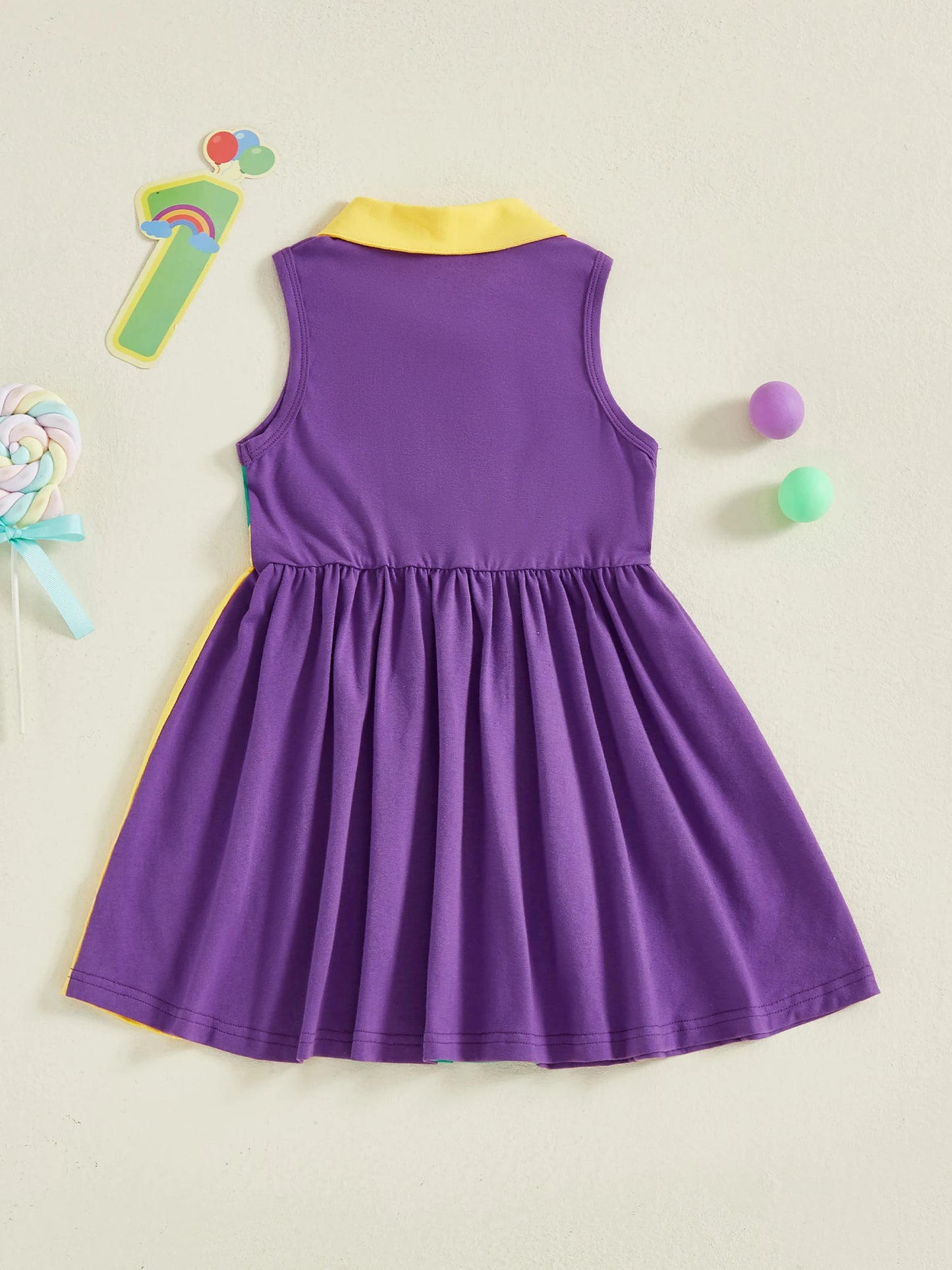Toddler Girl Carnival Dress Sleeveless A-Line For Festive Celebration