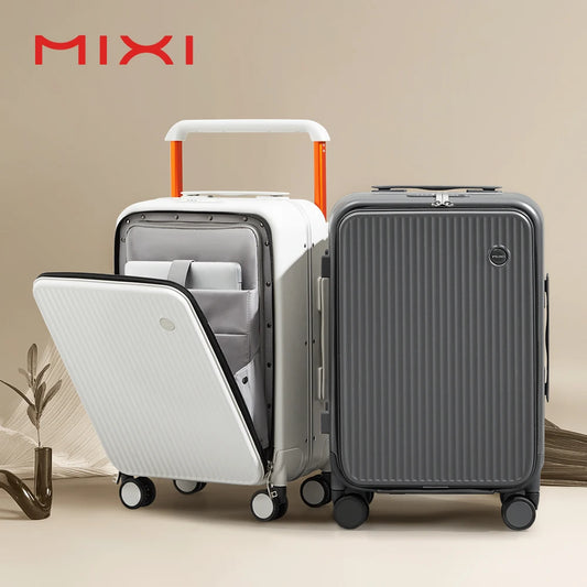 Mixi Front Laptop Pocket Luggage With Wide Handle Aluminum Frame
