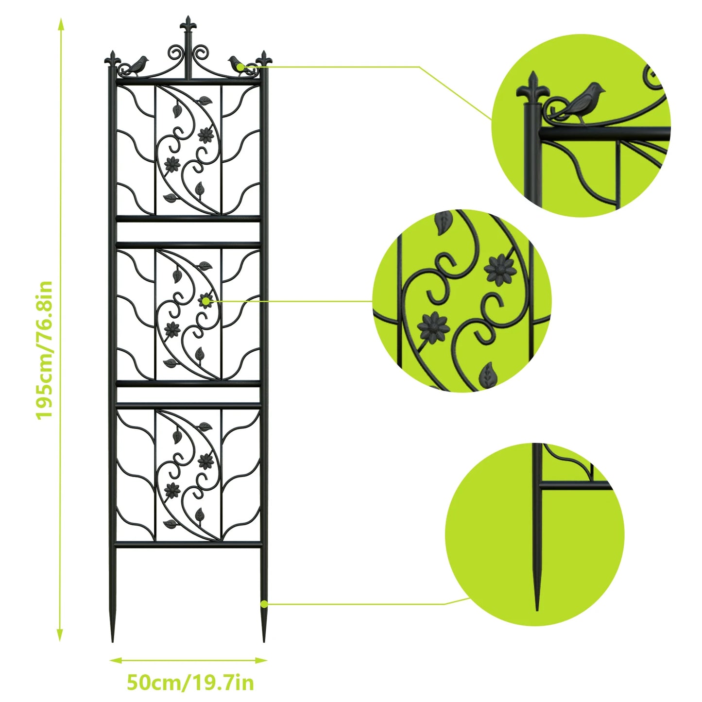 Garden Trellis Iron Fence Panel For Climbing Plants