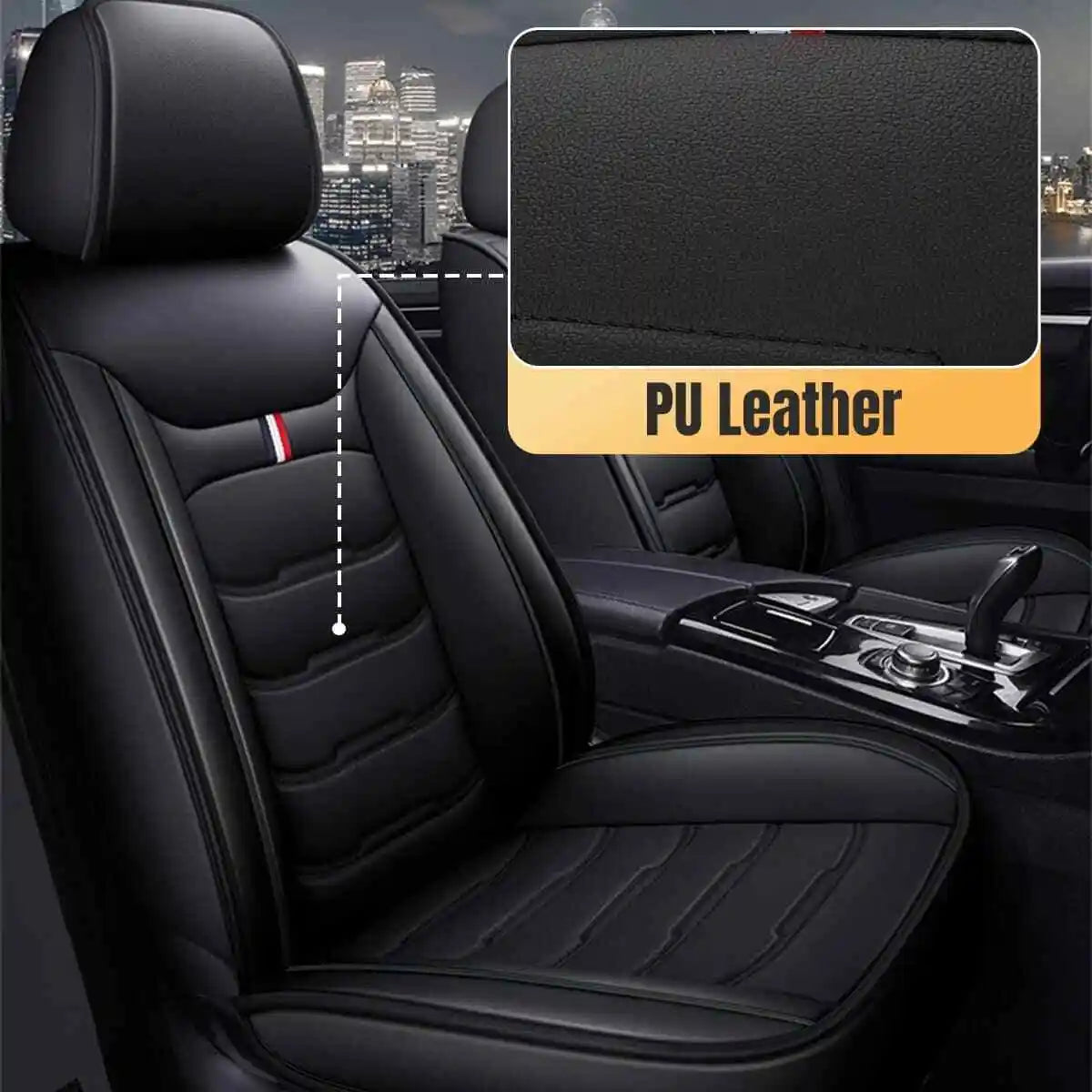 2PCS Auto Set Car Seat Covers PU Leather Signle Front Split Protector Four Season Universal Fit Most Car SUV Car Accessories