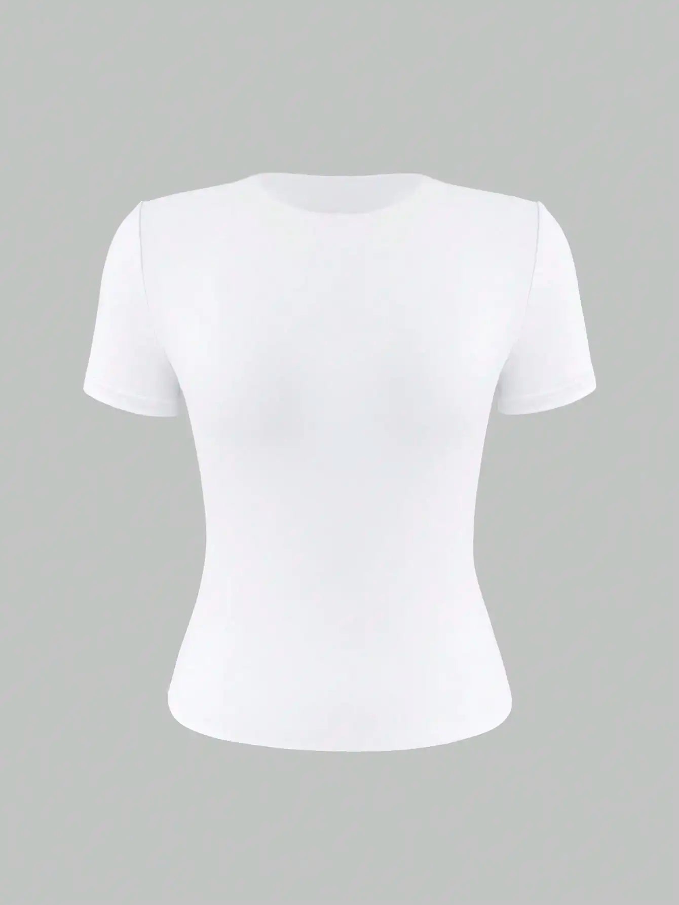 Women's Solid Round Neck Short Sleeve T Shirt Casual Wear