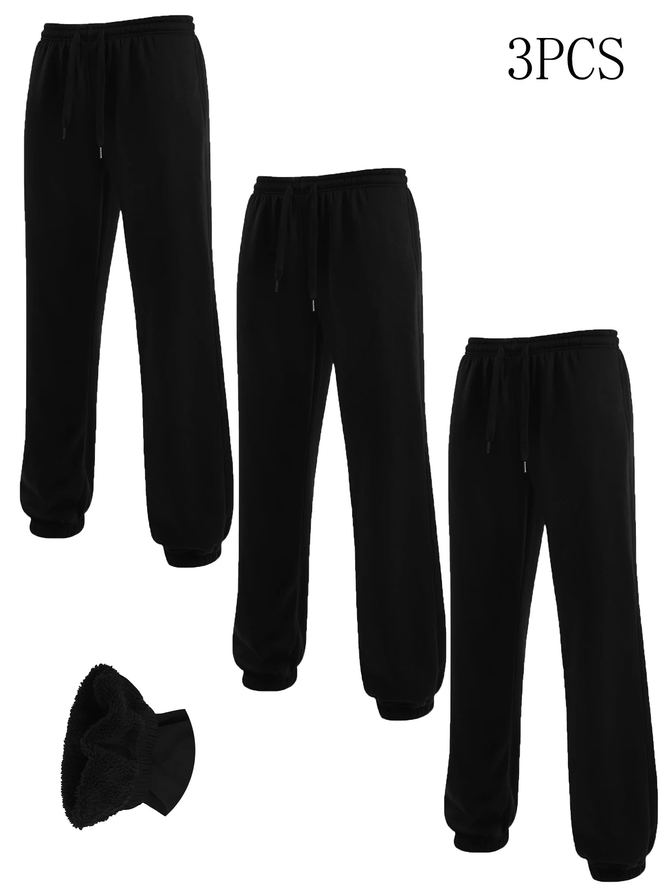 NONECN Wool Warm Pants With Lamb Fleece Lining For Men