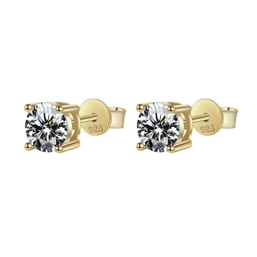 Angel Bola Moissanite Stud Earrings S925 Sterling Silver