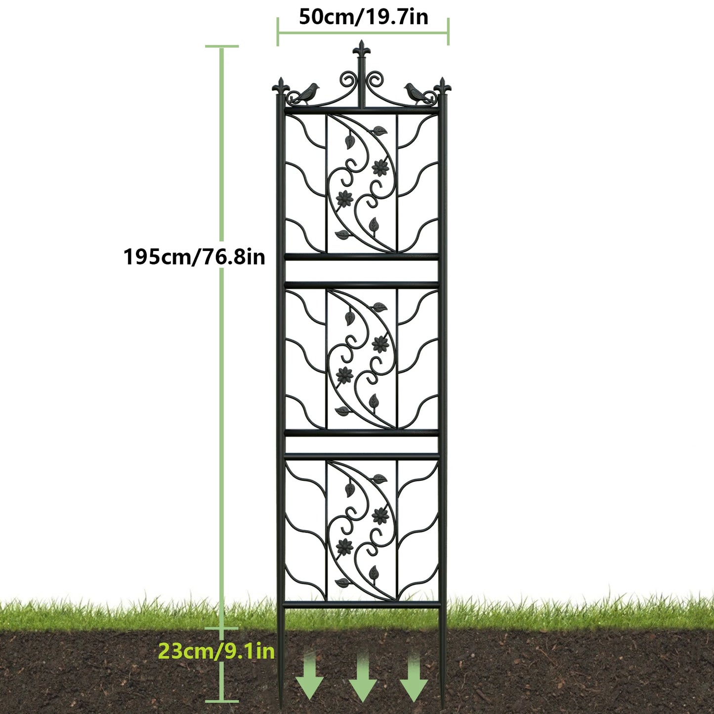 Garden Trellis Iron Fence Panel For Climbing Plants