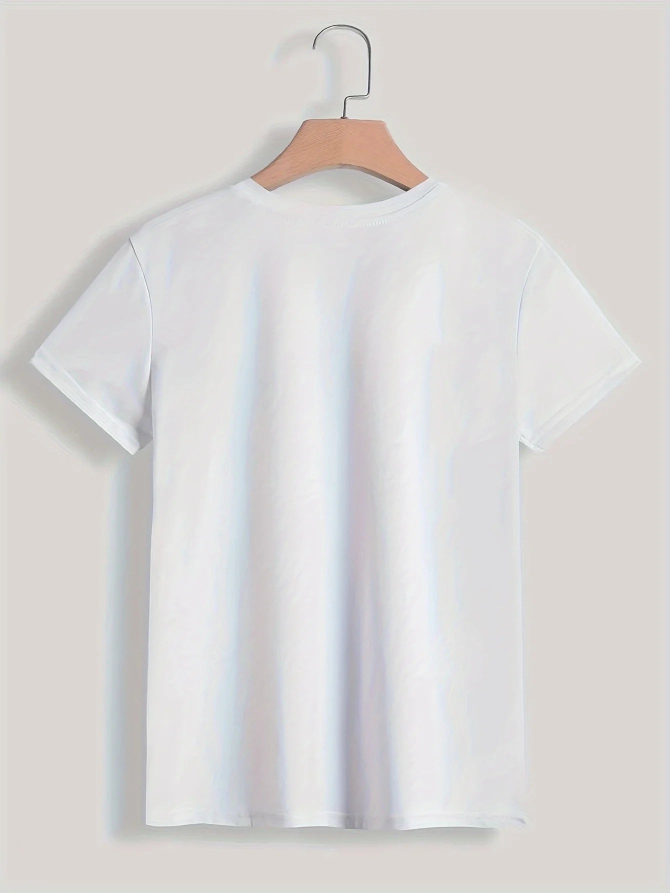 Women Cotton Blend Casual Crew Neck Short Sleeve T Shirt