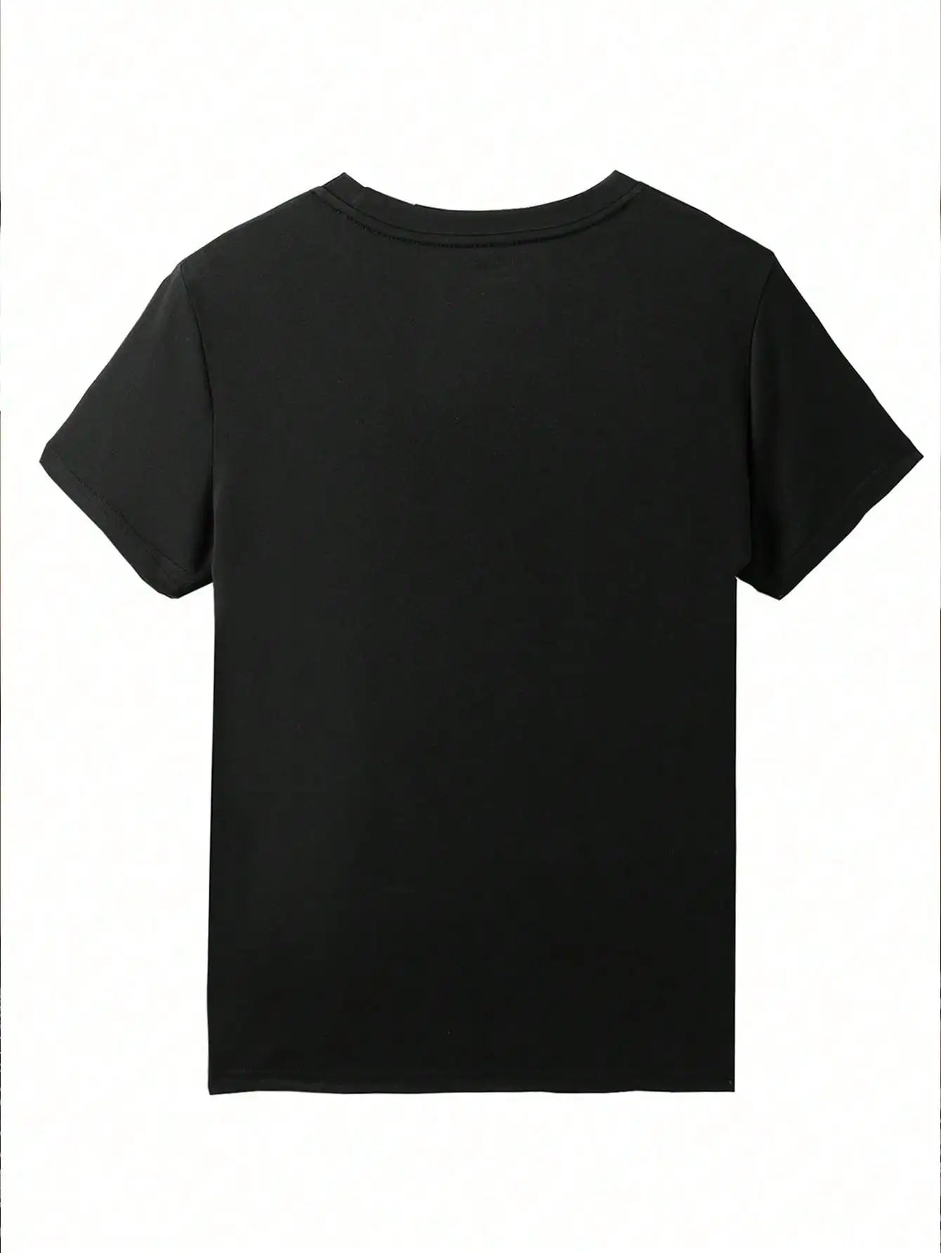 Heart Print Womens Casual Short Sleeve T Shirt Everyday Wear