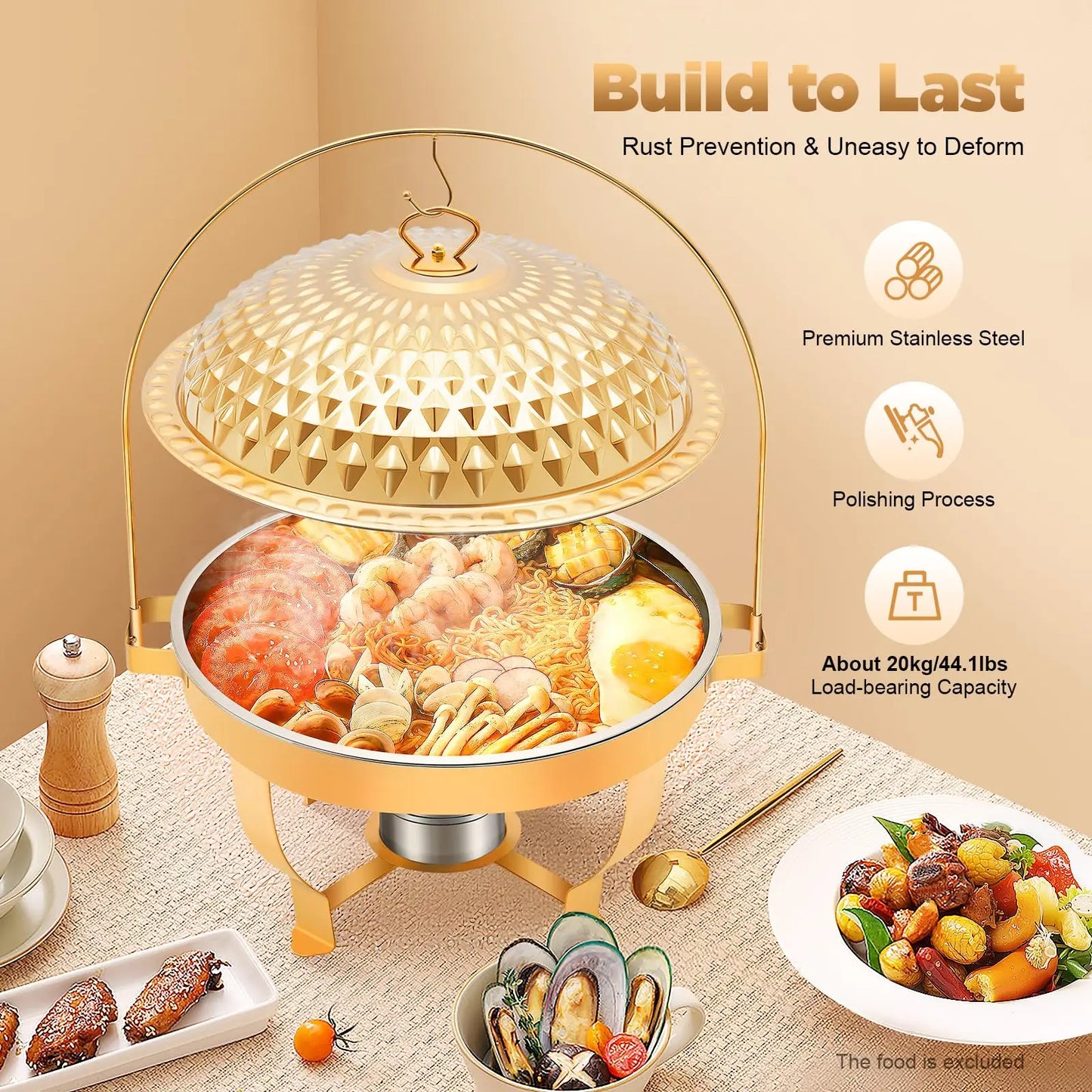 Bymaocar Chafing Dish Buffet Set Stainless Steel Food Warmer